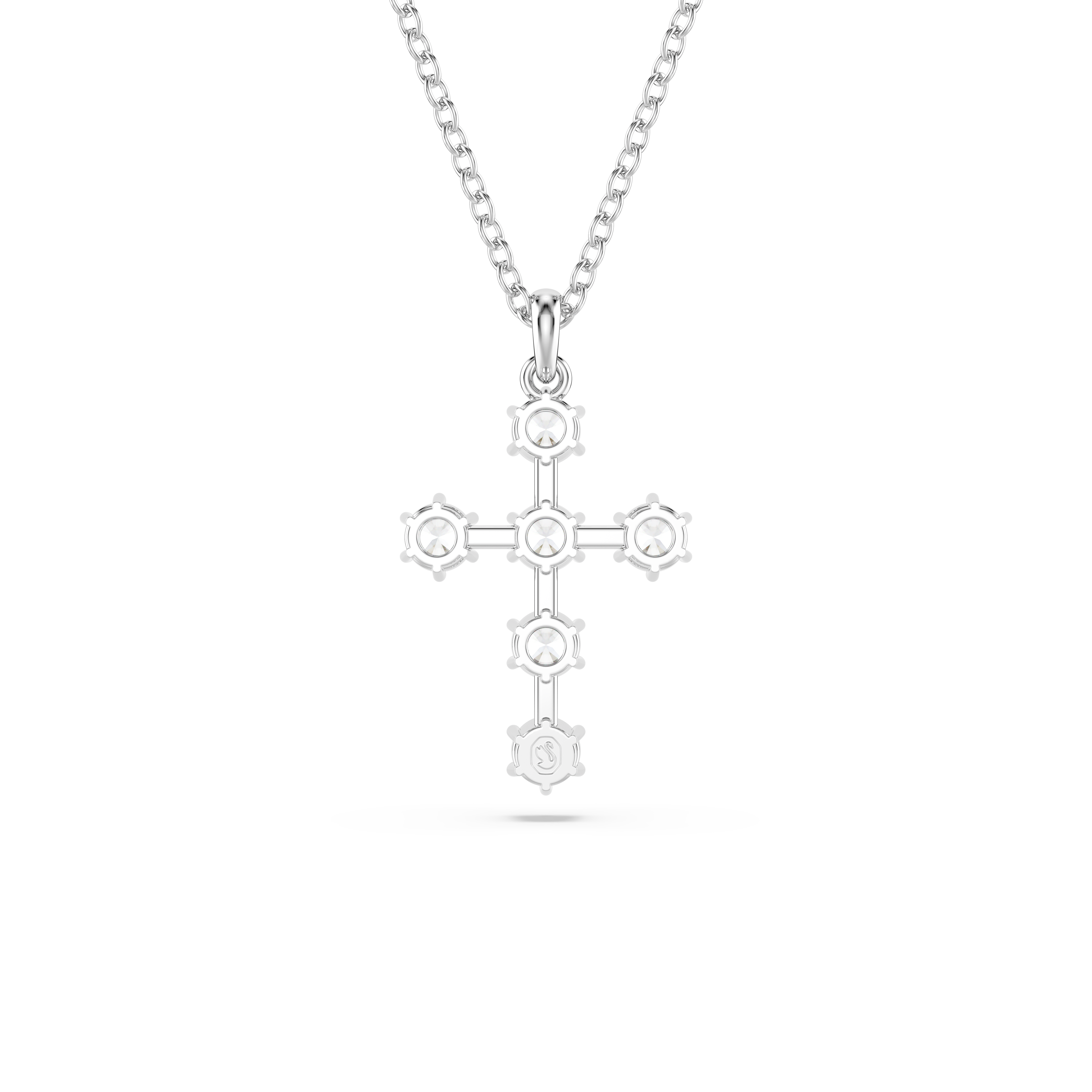 Swarovski Insigne pendant, Round cut, Cross, White, Rhodium plated 5675576