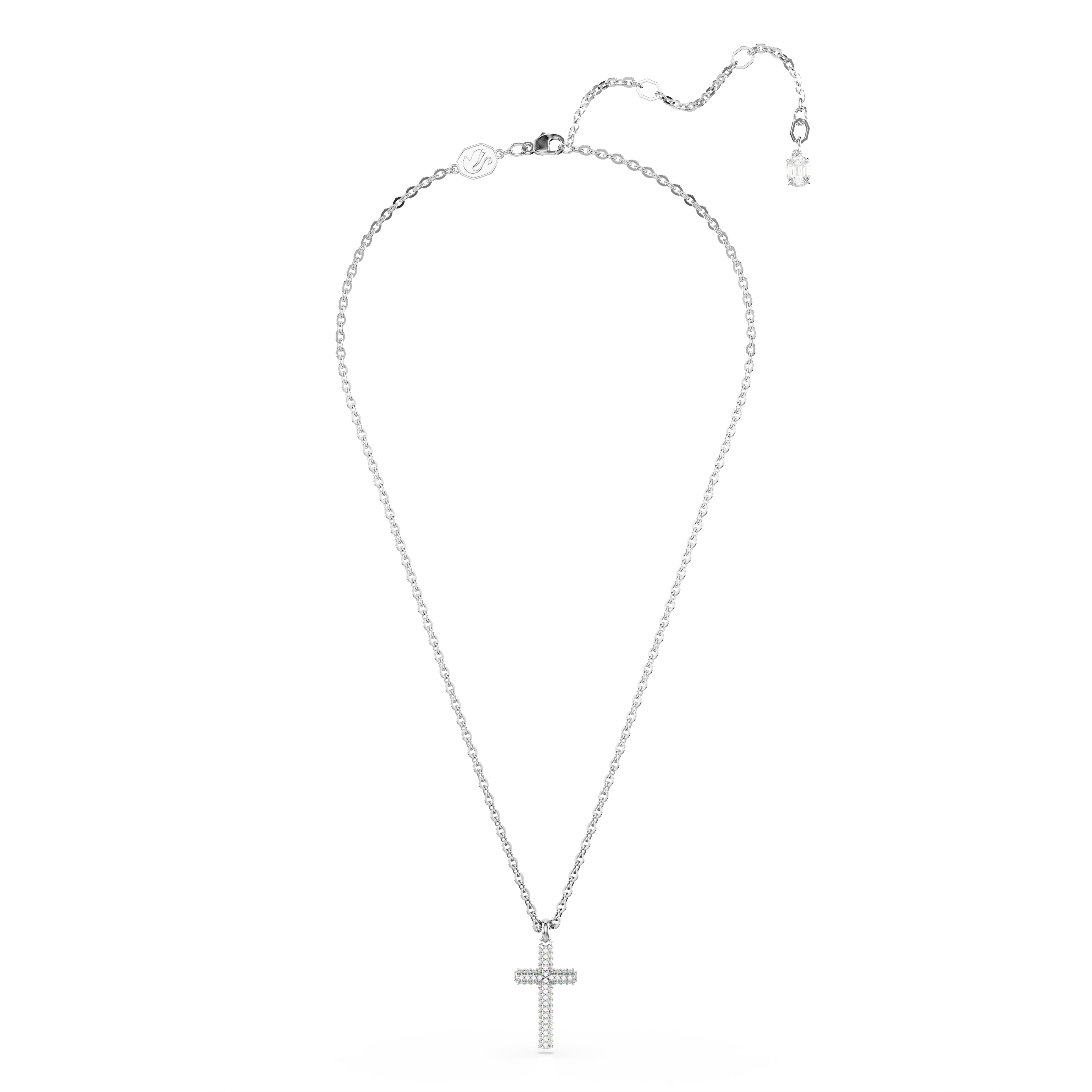 Swarovski Insigne pendant, Pavé, Cross, White, Rhodium plated 5675577