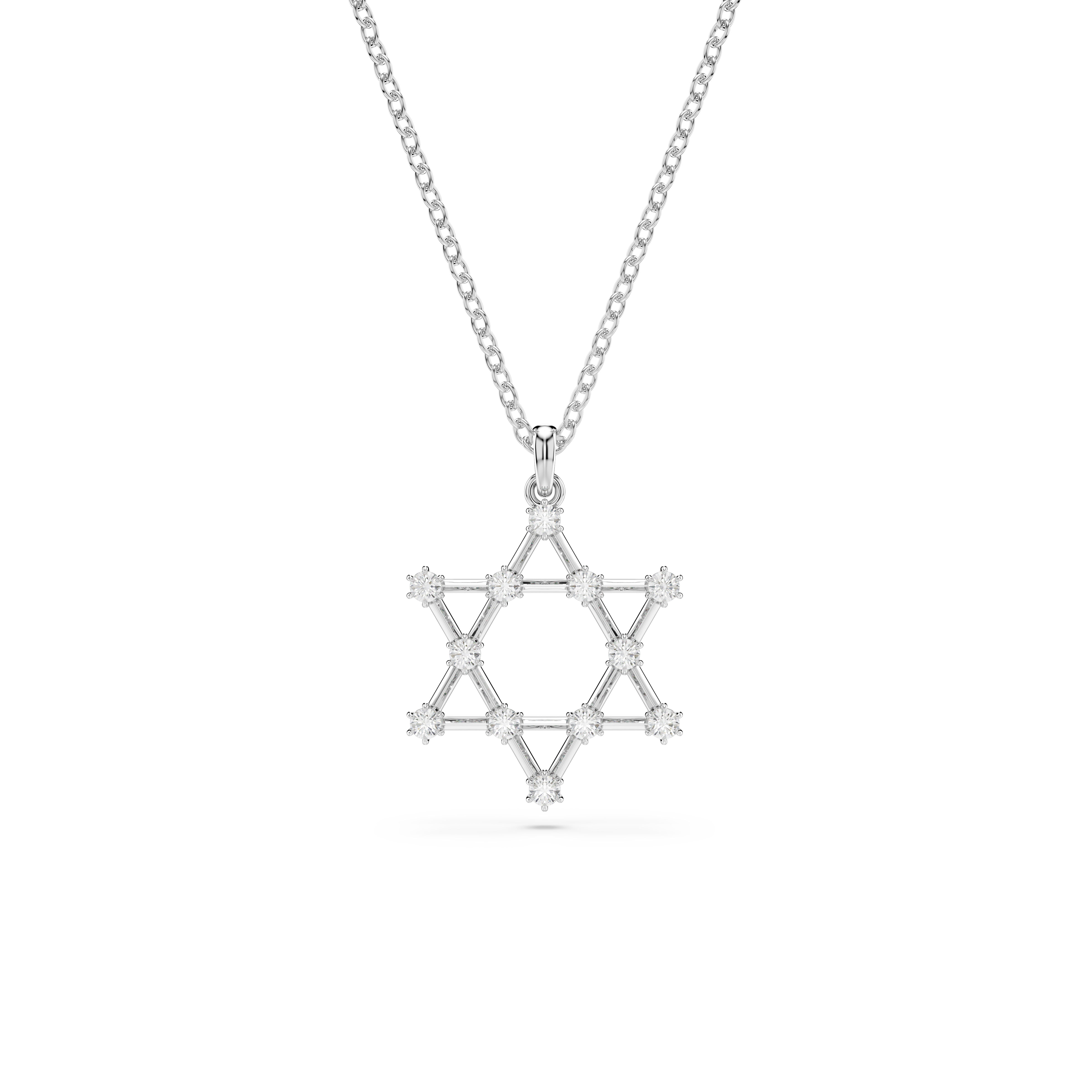 Swarovski Insigne pendant, Round cut, Star, White, Rhodium plated 5677156