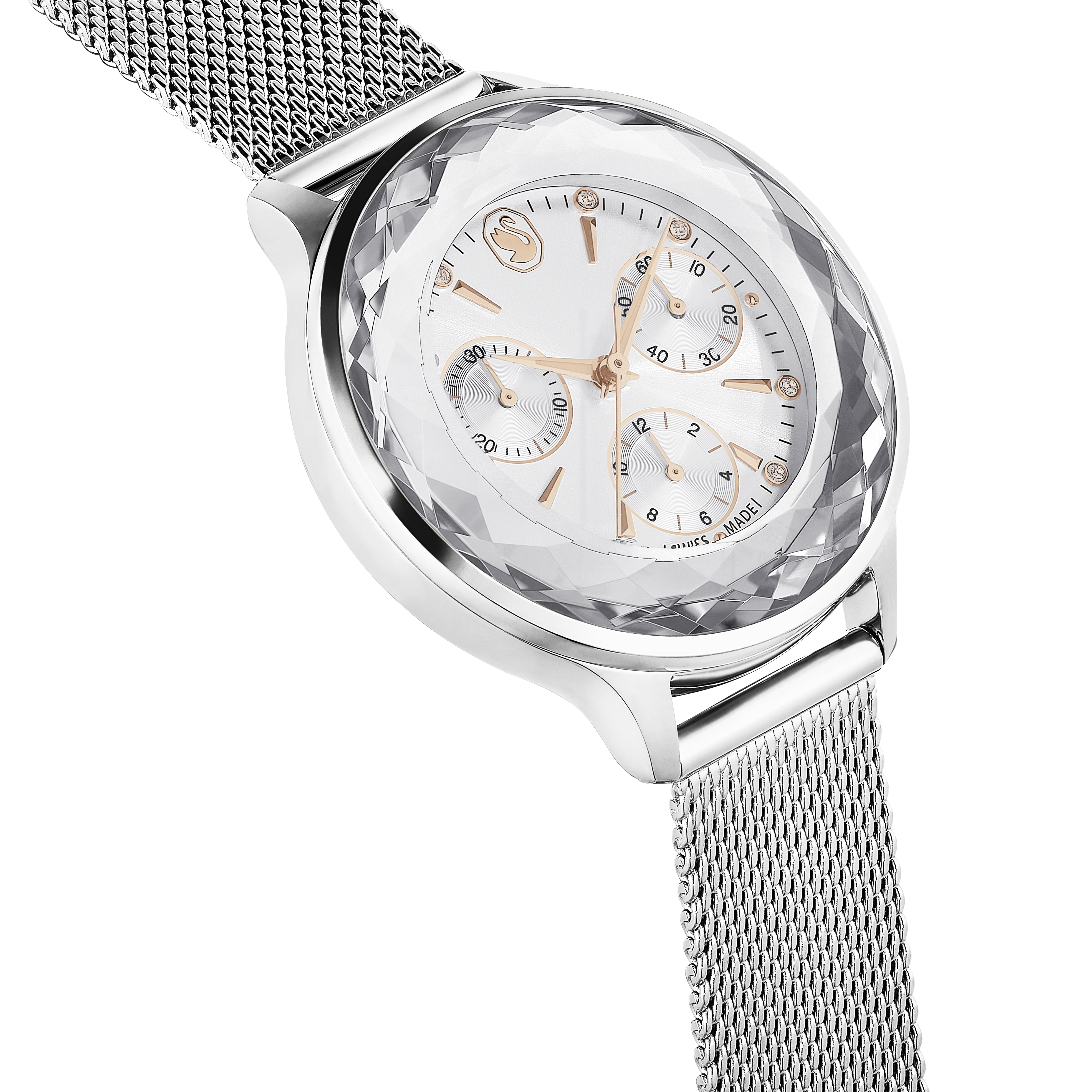 Swarovski Nova chrono watch, Swiss Made, Metal bracelet, Silver tone, Stainless Steel 5677503