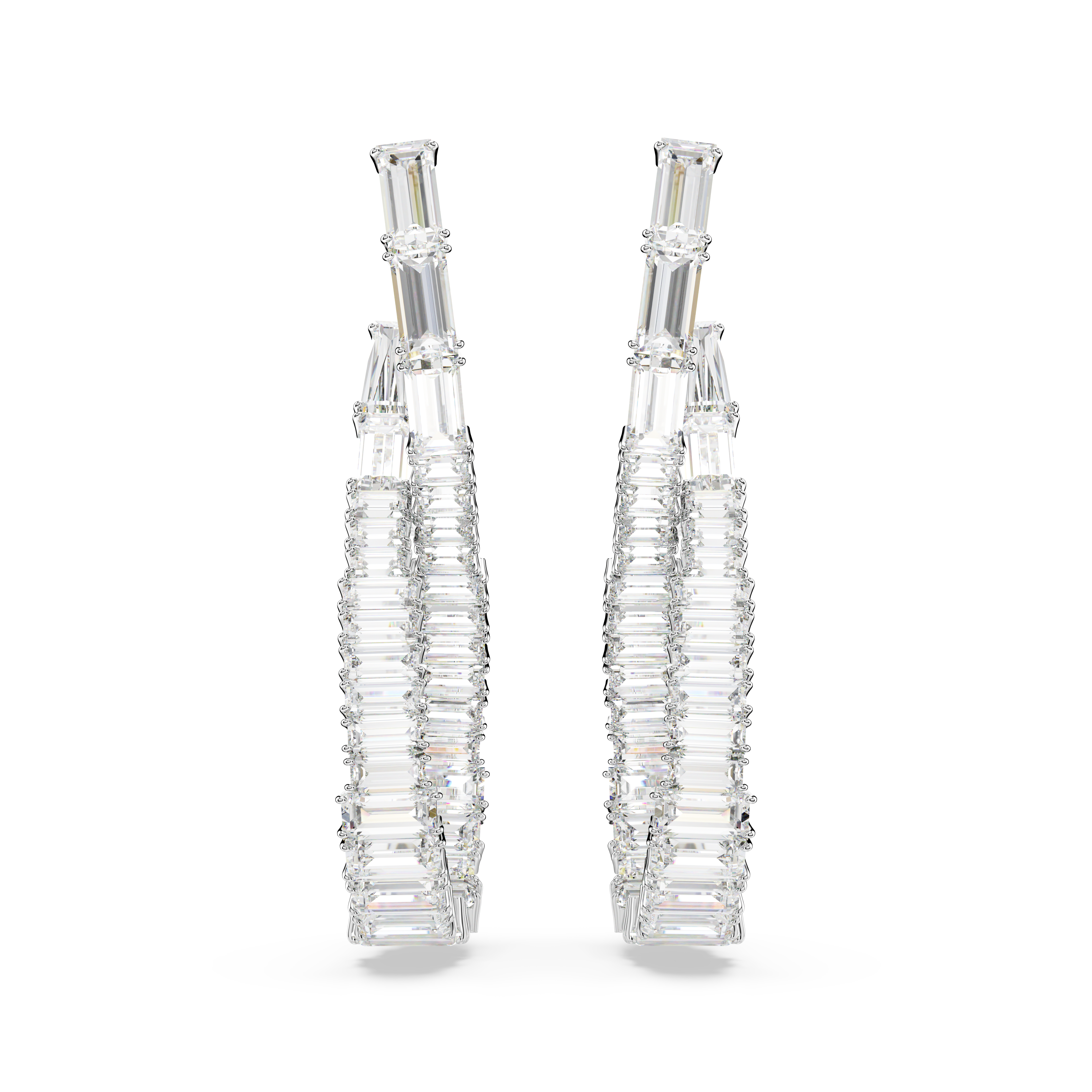 Swarovski Hyperbola drop earrings, Infinity, White, Rhodium plated 5677628