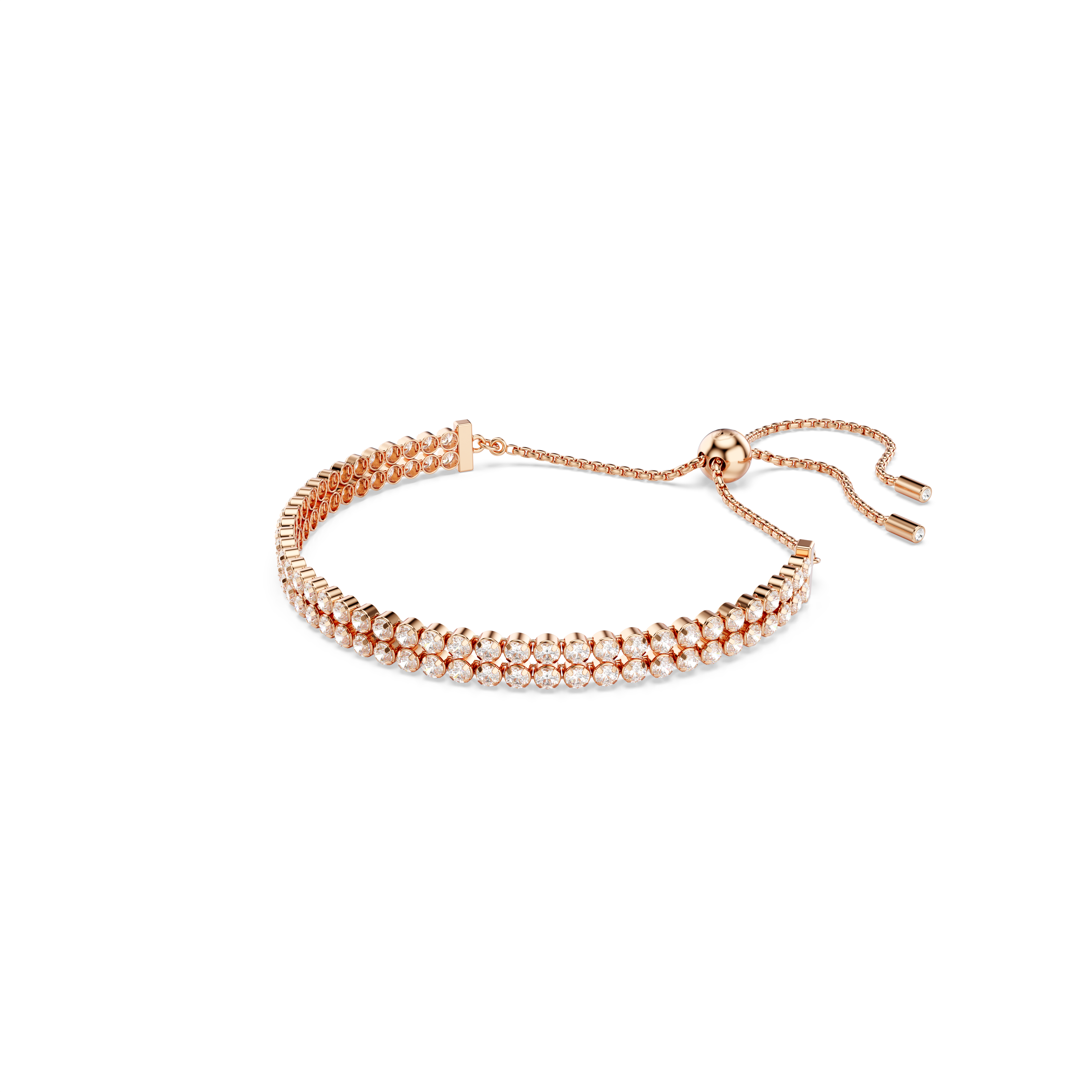 Swarovski Matrix Tennis bracelet, Round cut, White, Rose gold-tone plated 5677823