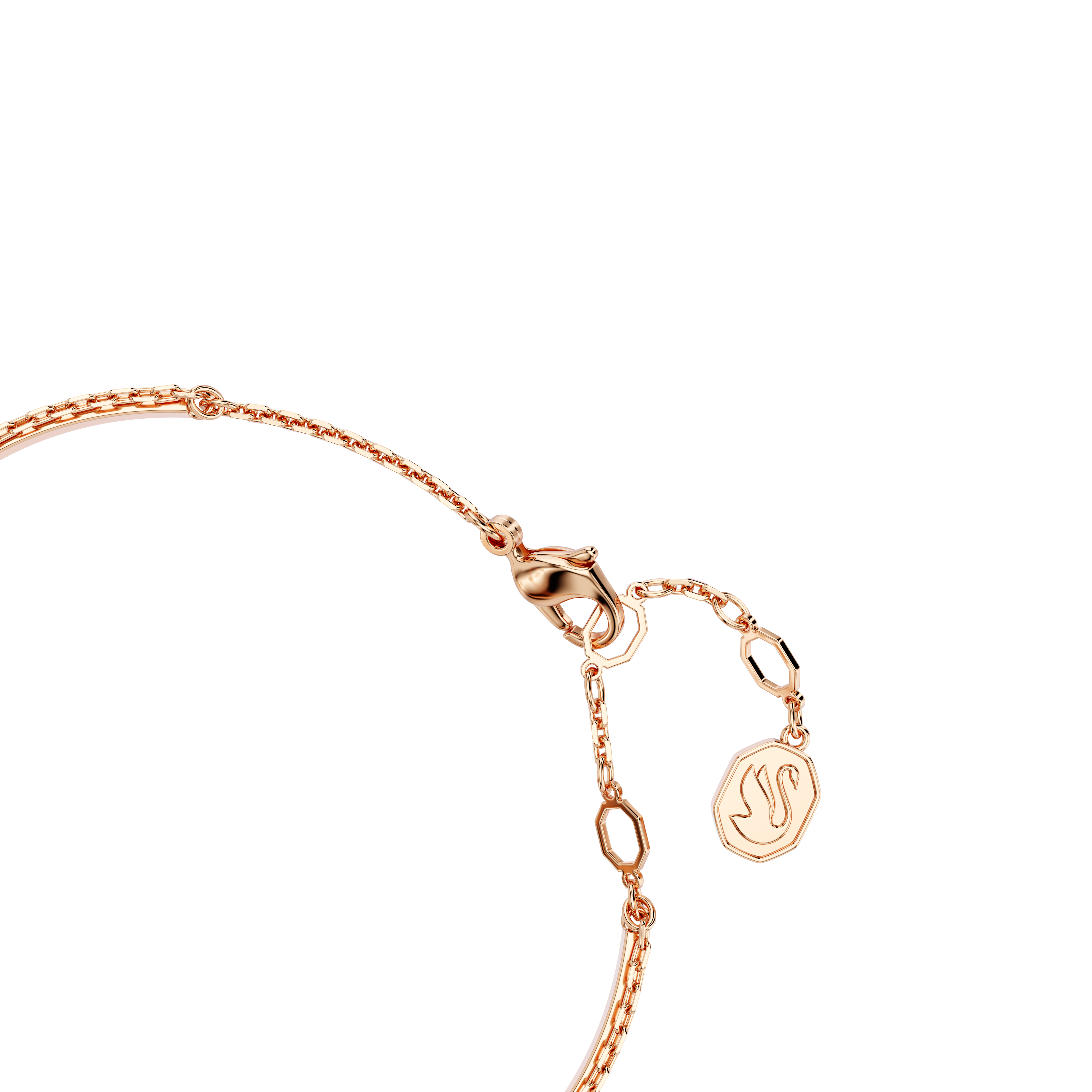 Swarovski Swan bangle, Swan, Black, Rose gold-tone plated 5678048