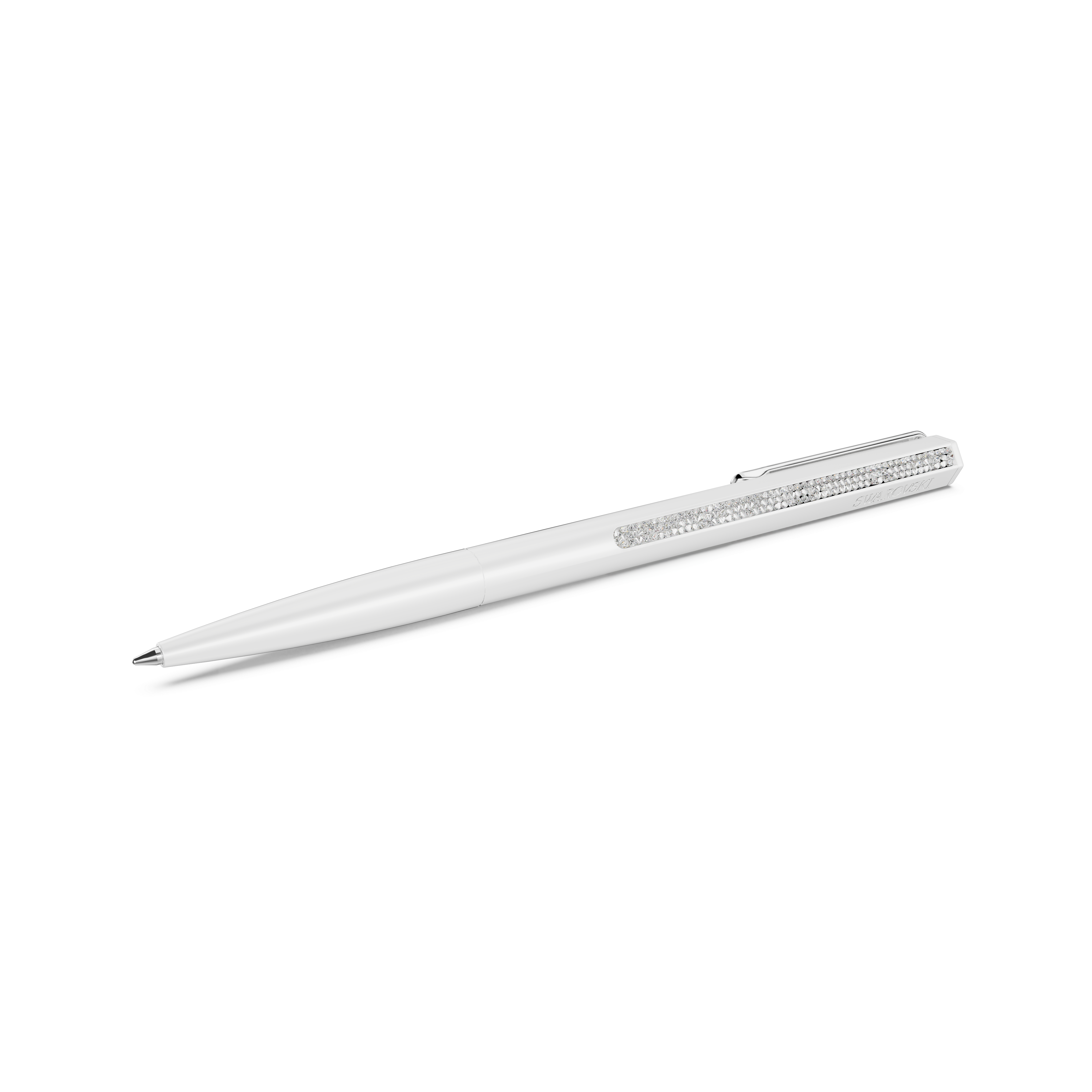 Swarovski Shimmer ballpoint pen, White lacquered, Chrome plated 5678183