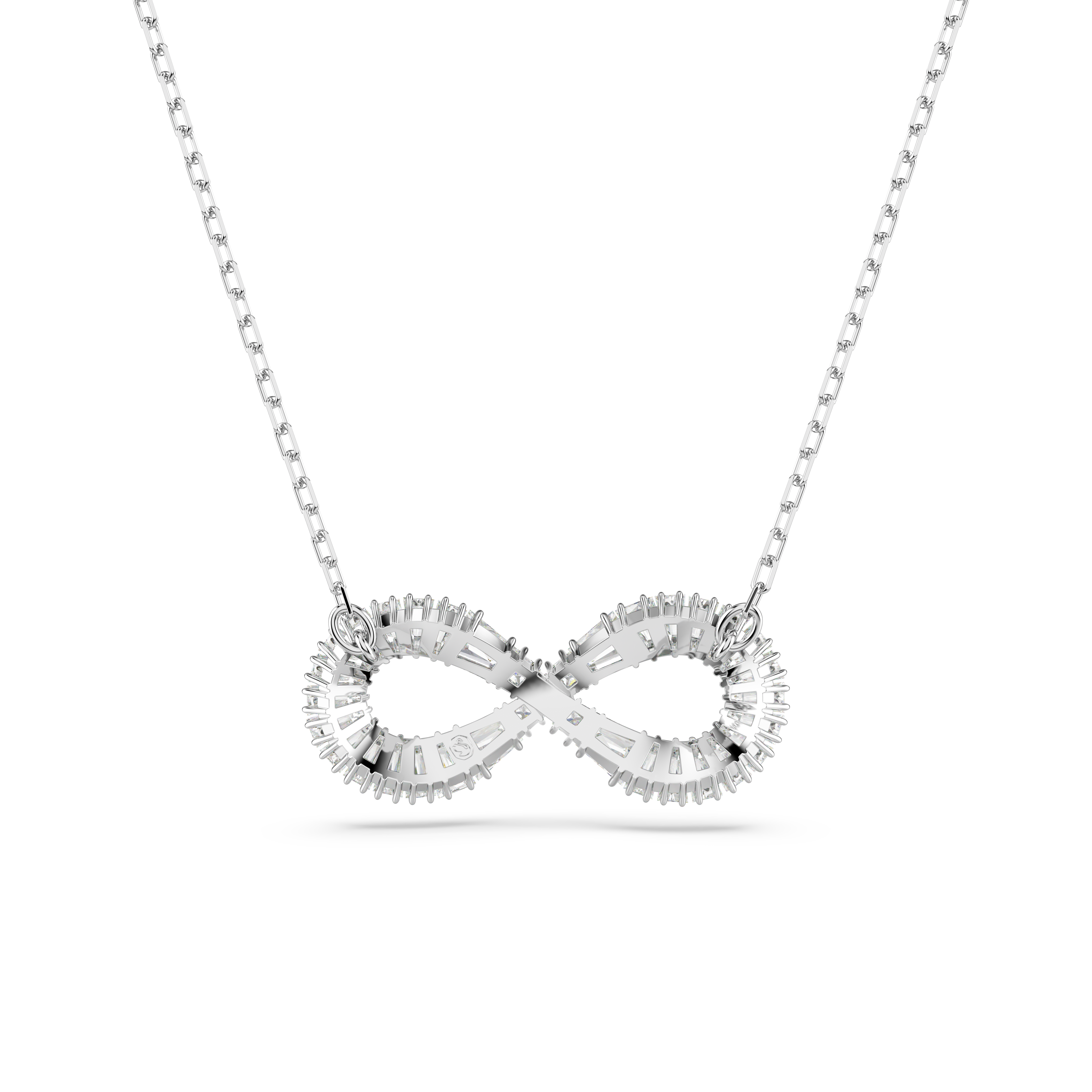 Swarovski Hyperbola pendant, Infinity, White, Rhodium plated 5679434