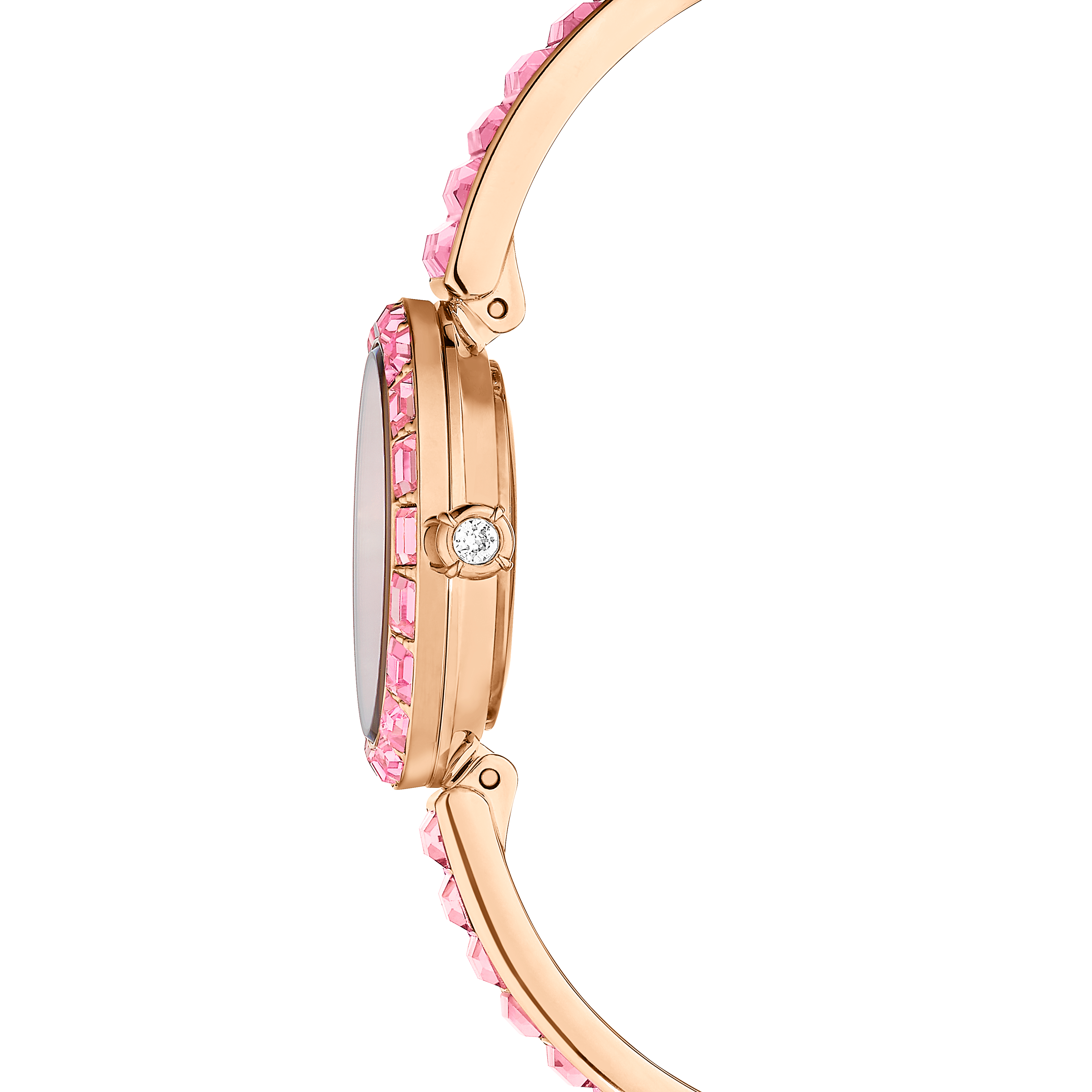 Swarovski Matrix bangle watch, Swiss Made, Crystal bracelet, Pink, Rose gold-tone finish 5679890