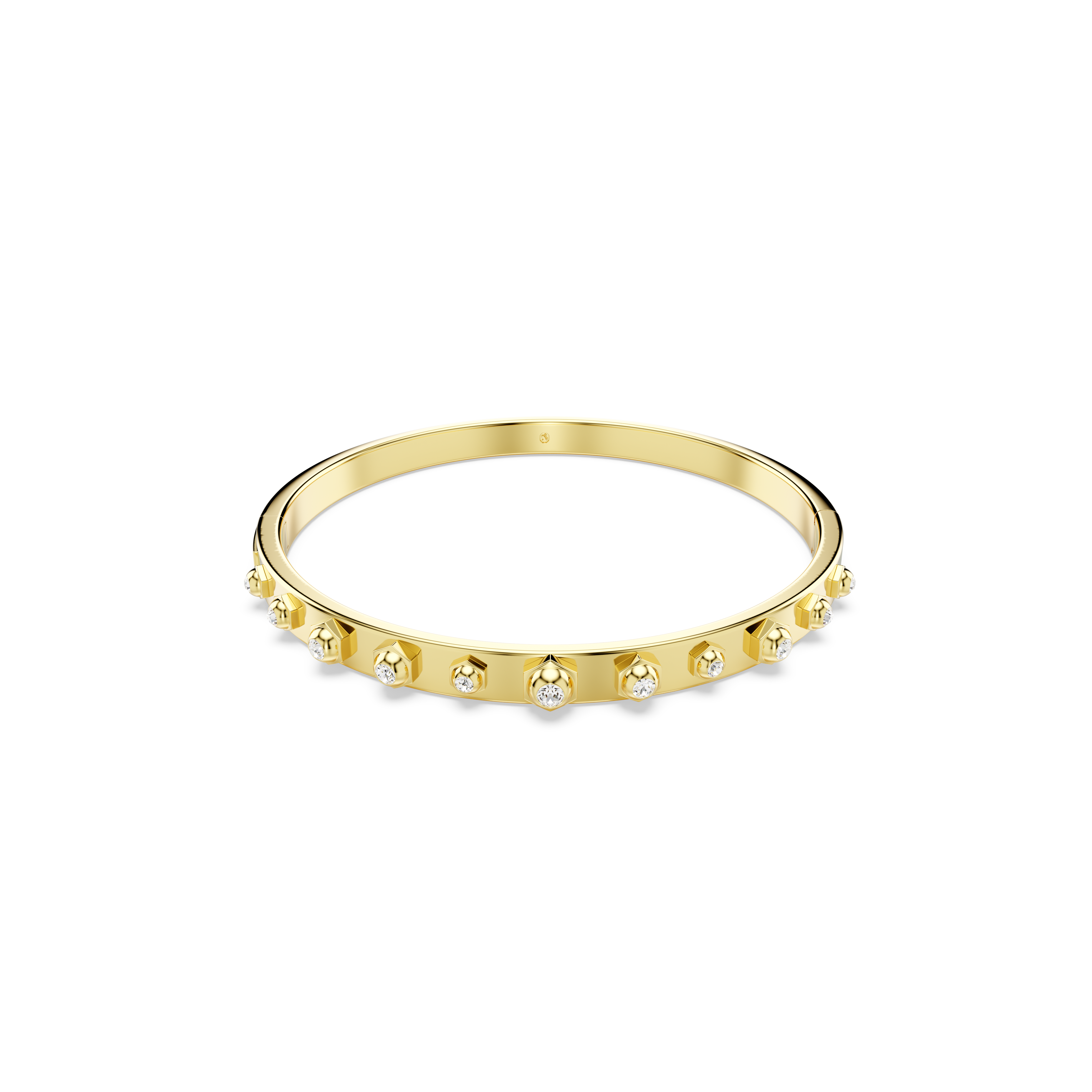 Swarovski Numina bangle, Mixed round cuts, White, Gold-tone plated 5681452