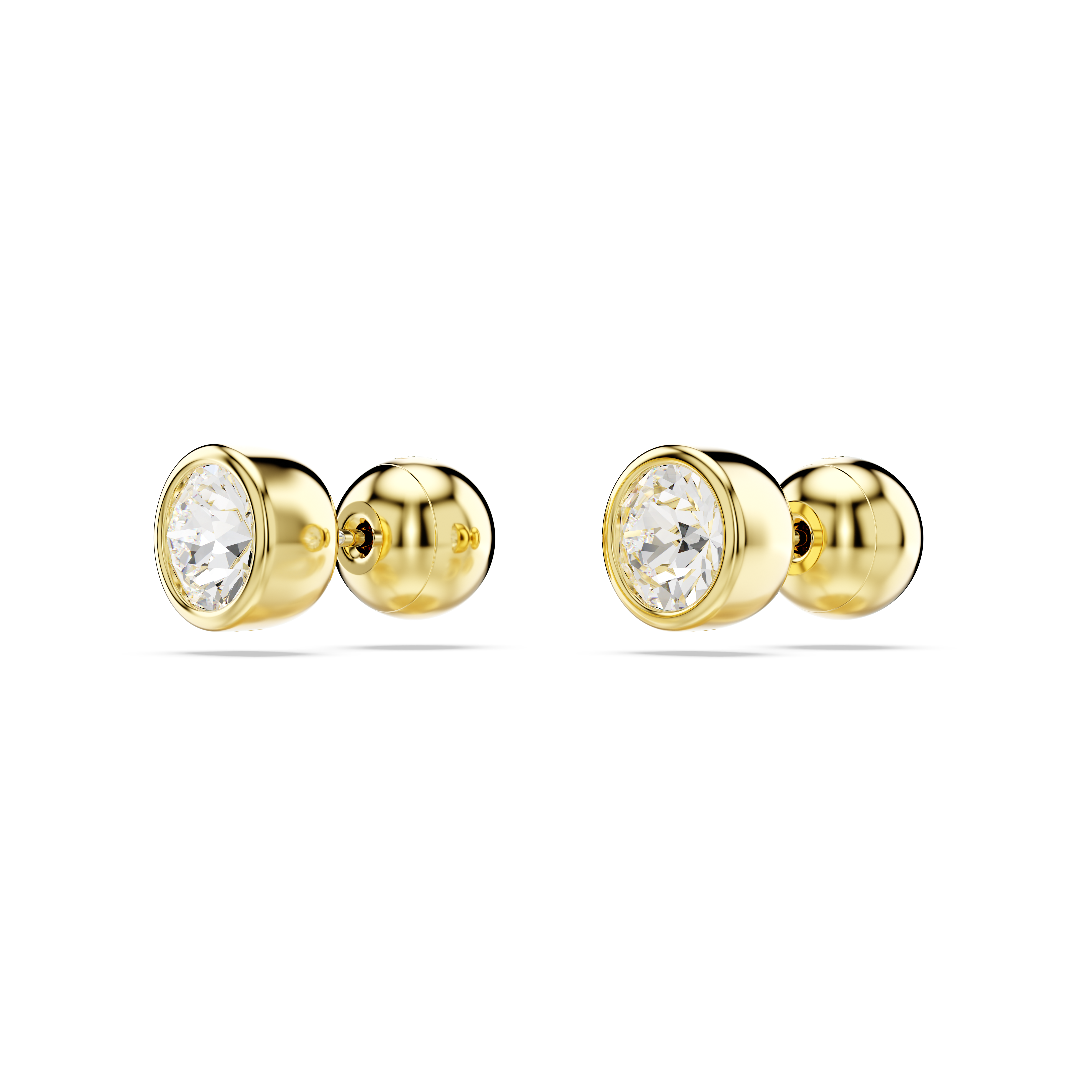 Swarovski Imber stud earrings, Round cut, White, Gold-tone plated 5681552