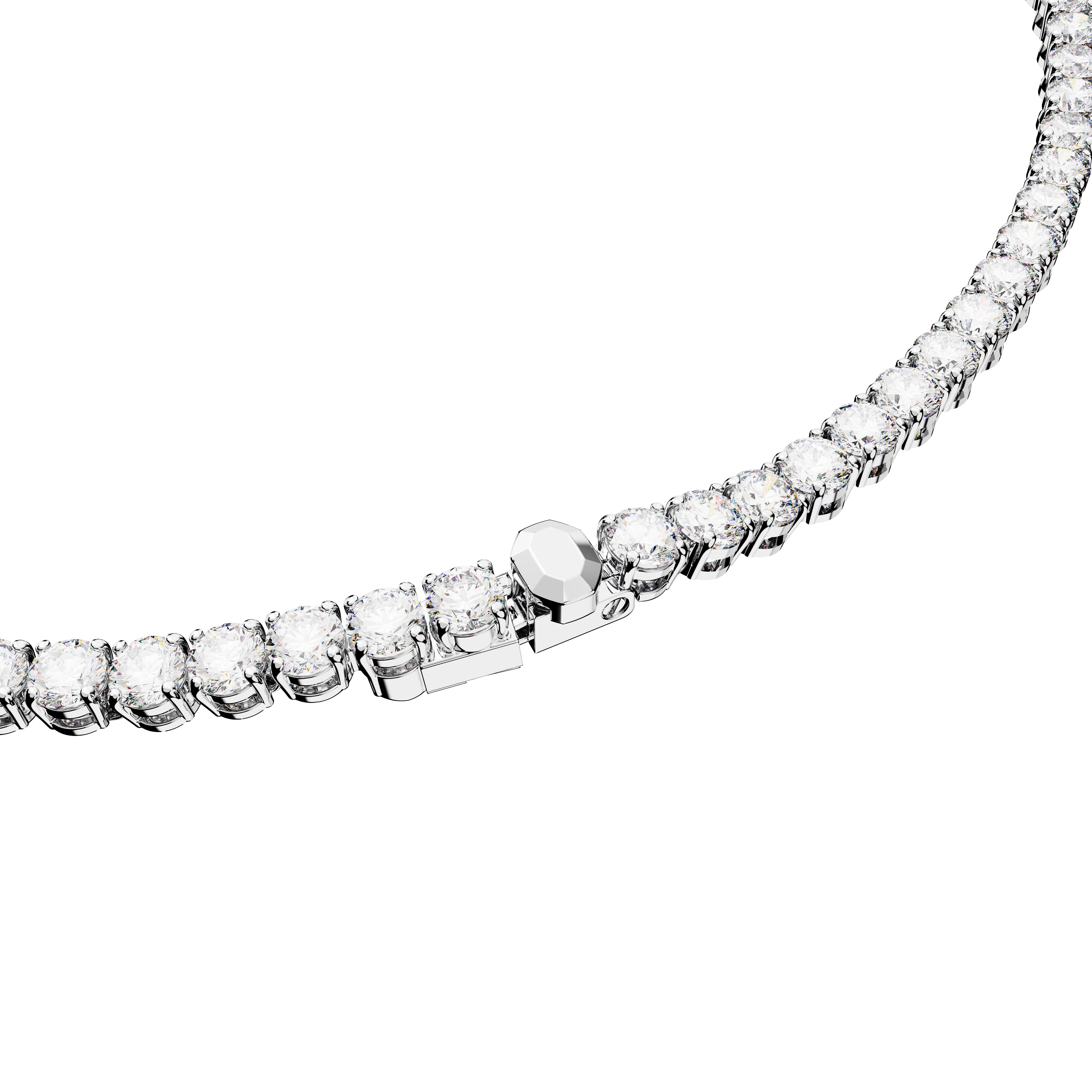 Swarovski Matrix Tennis necklace, Round cut, White, Rhodium plated 5681801
