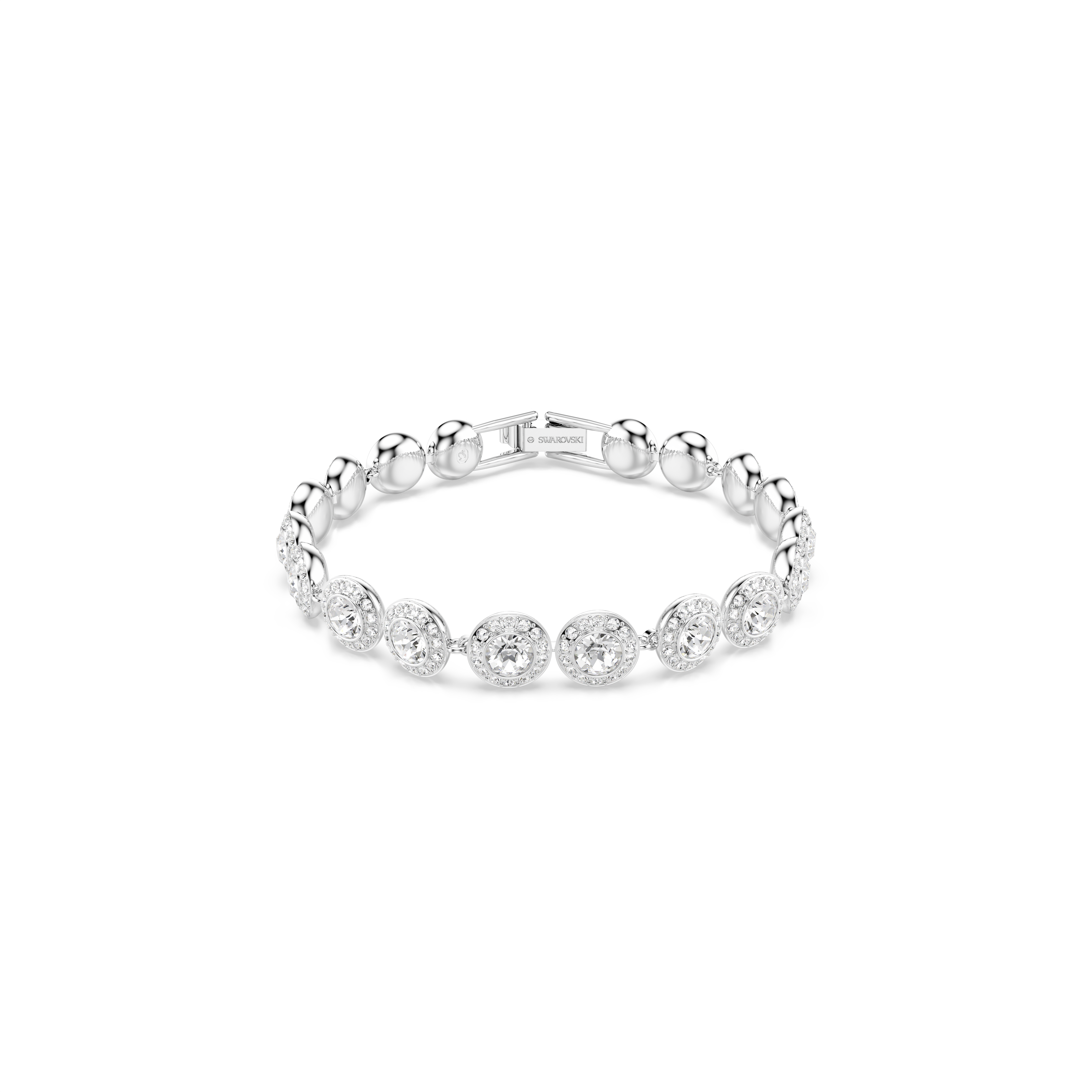Swarovski Una Angelic bracelet, Round cut, White, Rhodium plated 5682279