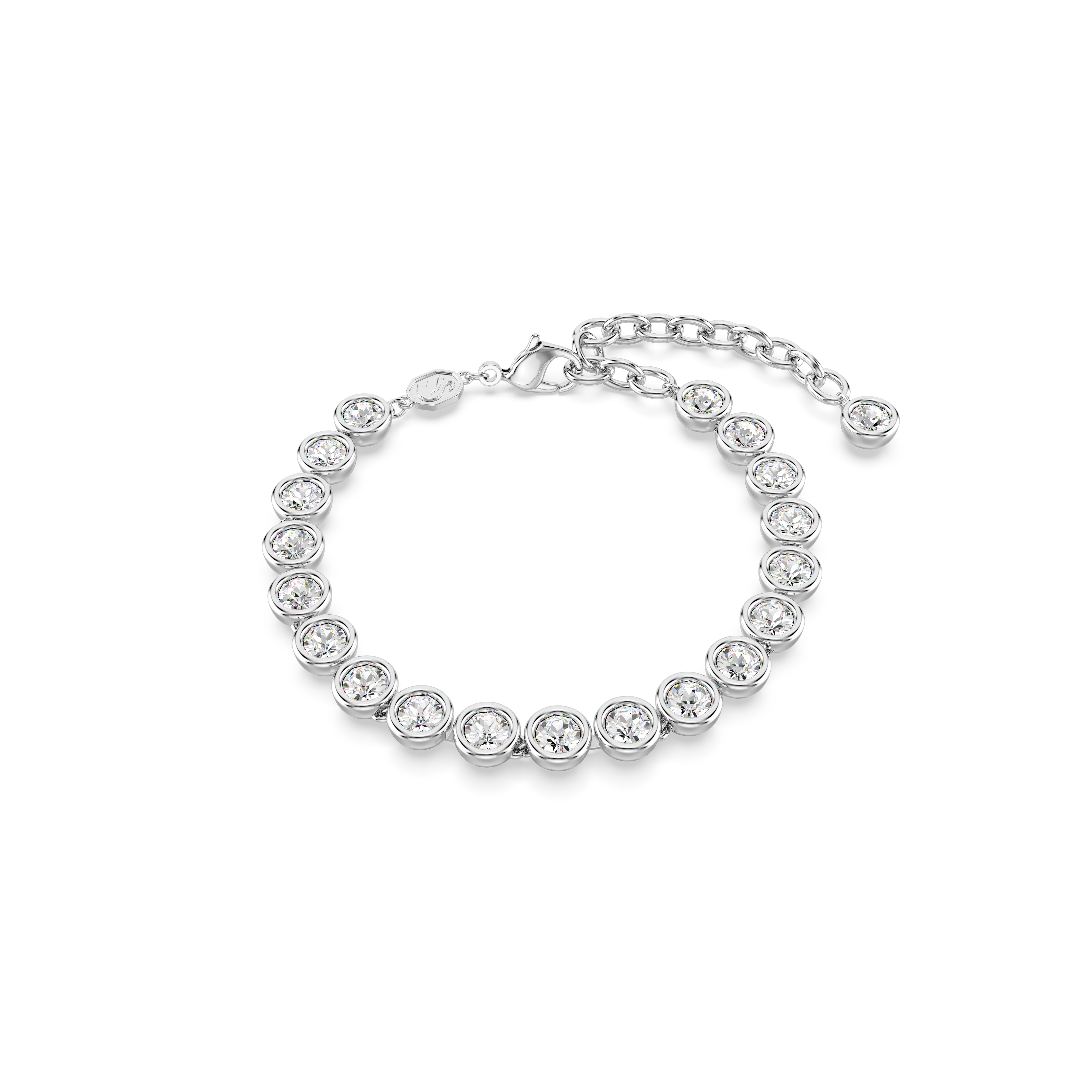 Swarovski Imber Tennis bracelet, Round cut, White, Rhodium plated 5682666