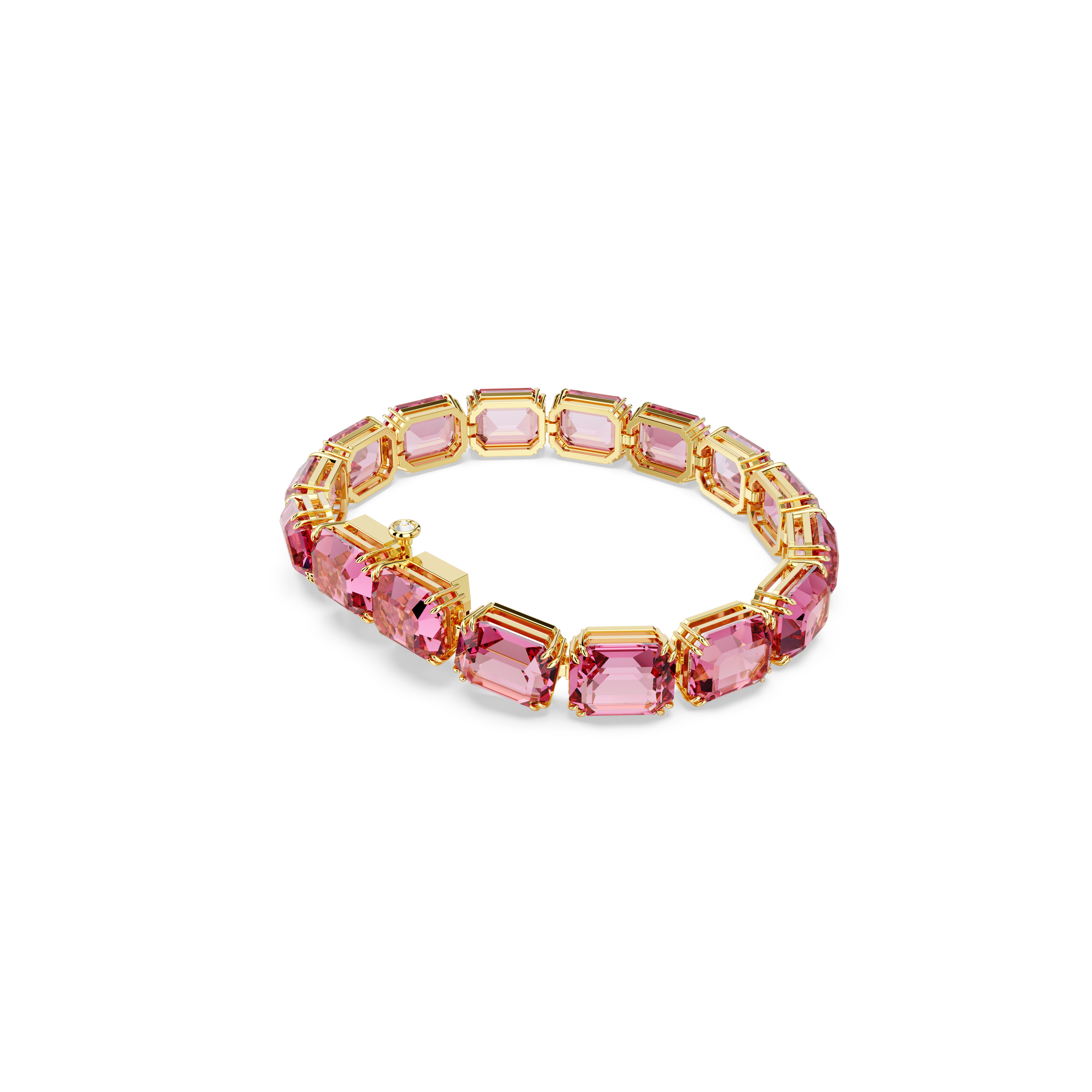 Swarovski Millenia bracelet, Octagon cut, Pink, Gold-tone plated 5683428