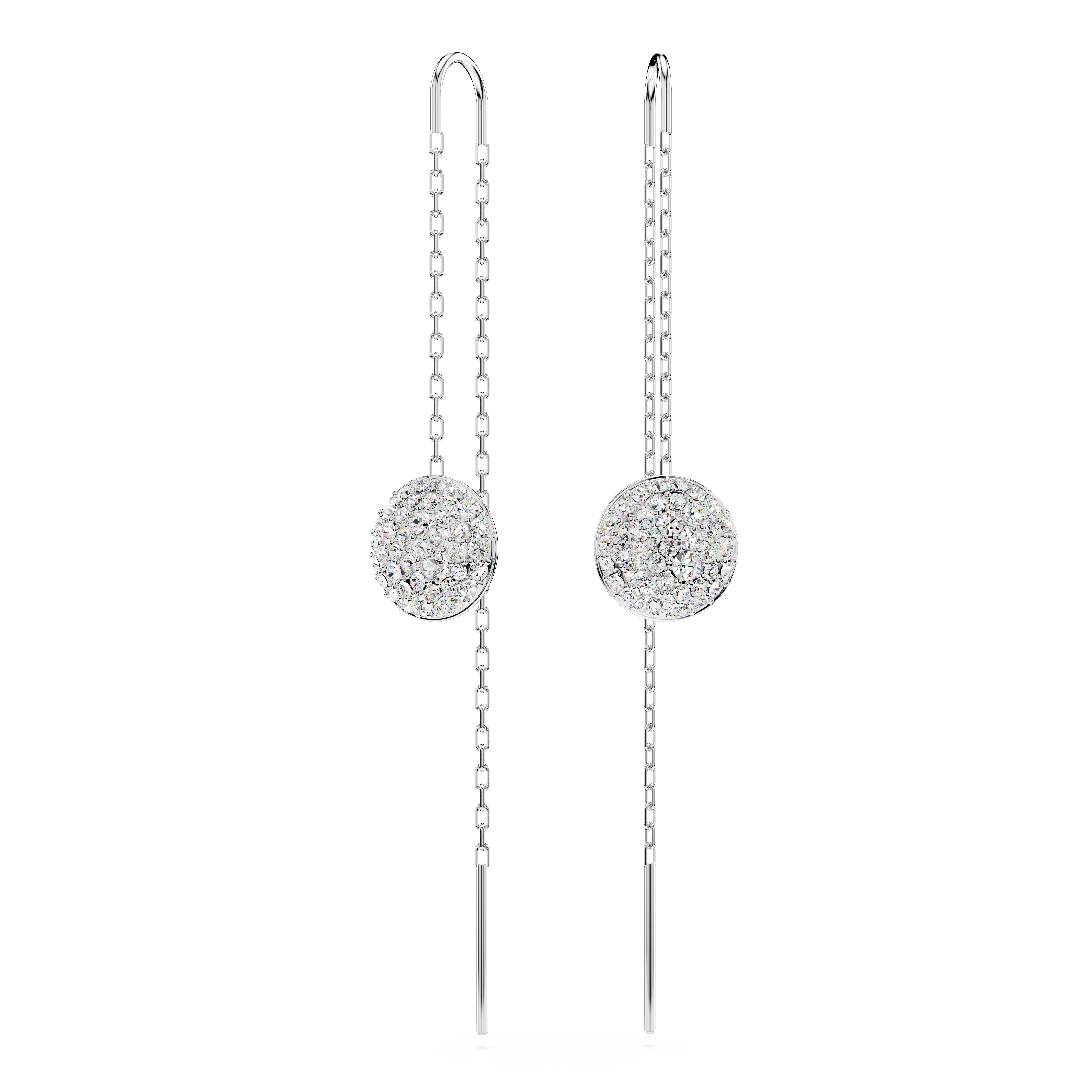 Swarovski Sublima drop earrings, White, Rhodium plated 5683448
