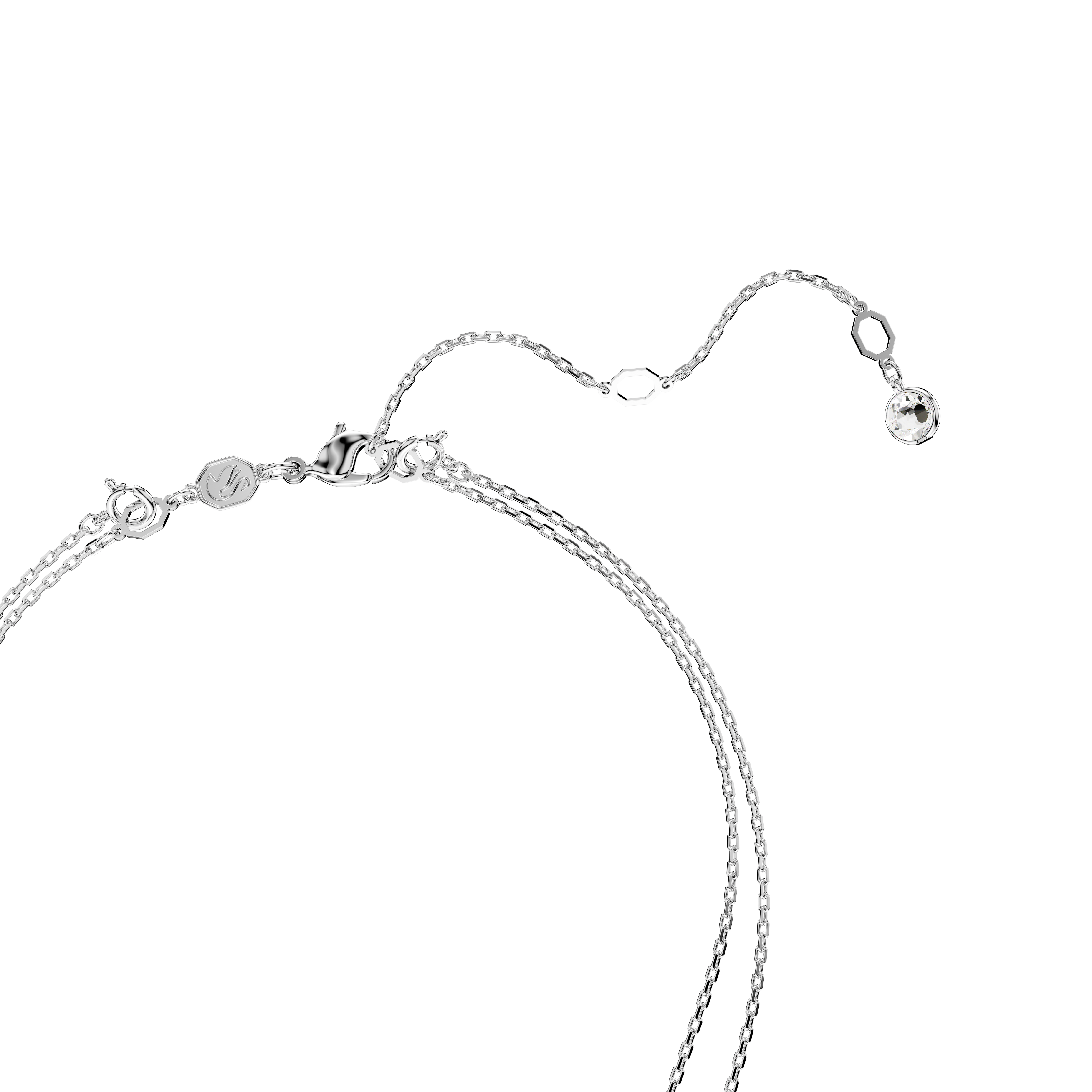 Swarovski Sublima layered pendant, White, Rhodium plated 5684244