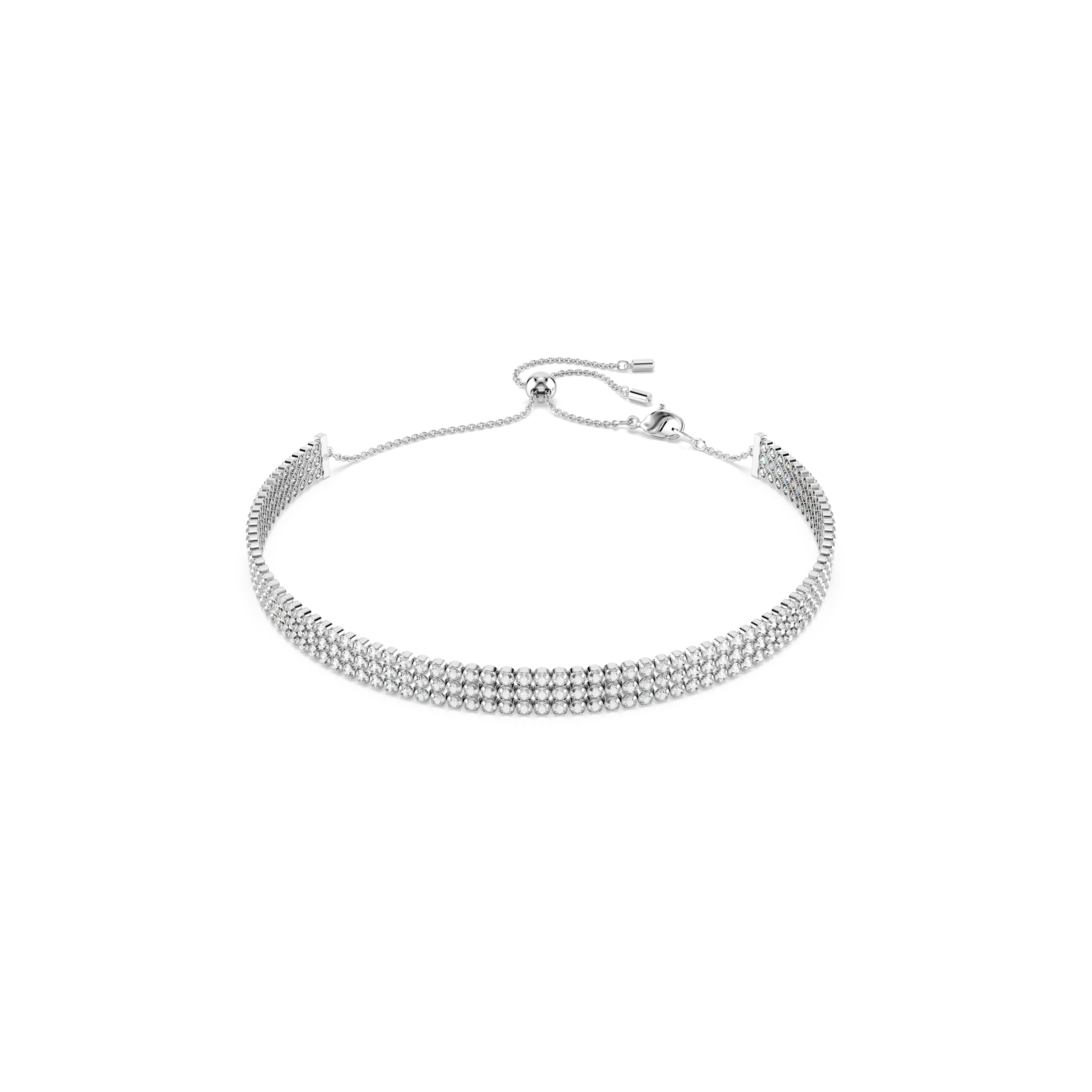 Swarovski Matrix Tennis choker, Round cut, White, Rhodium plated 5685755