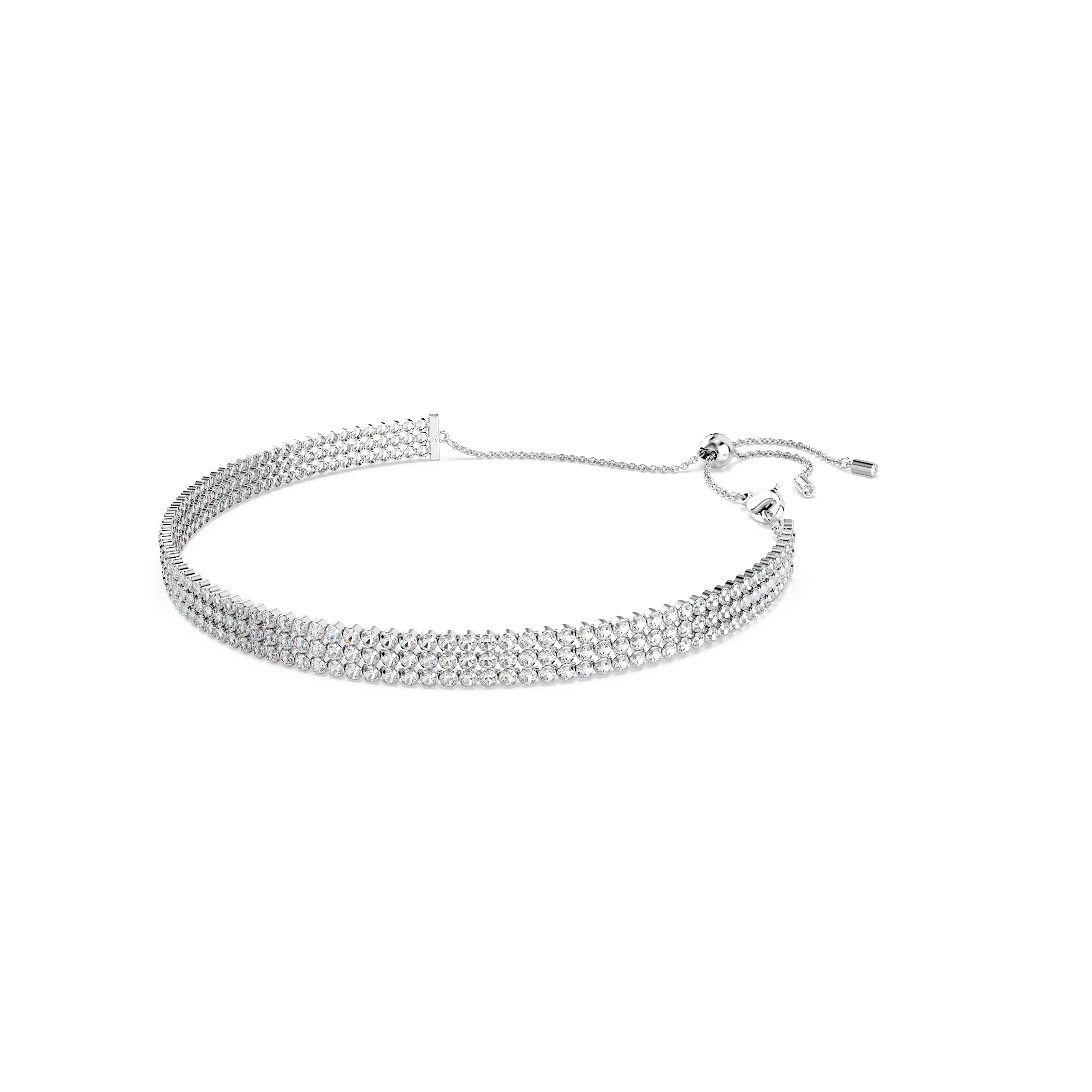 Swarovski Matrix Tennis choker, Round cut, White, Rhodium plated 5685755
