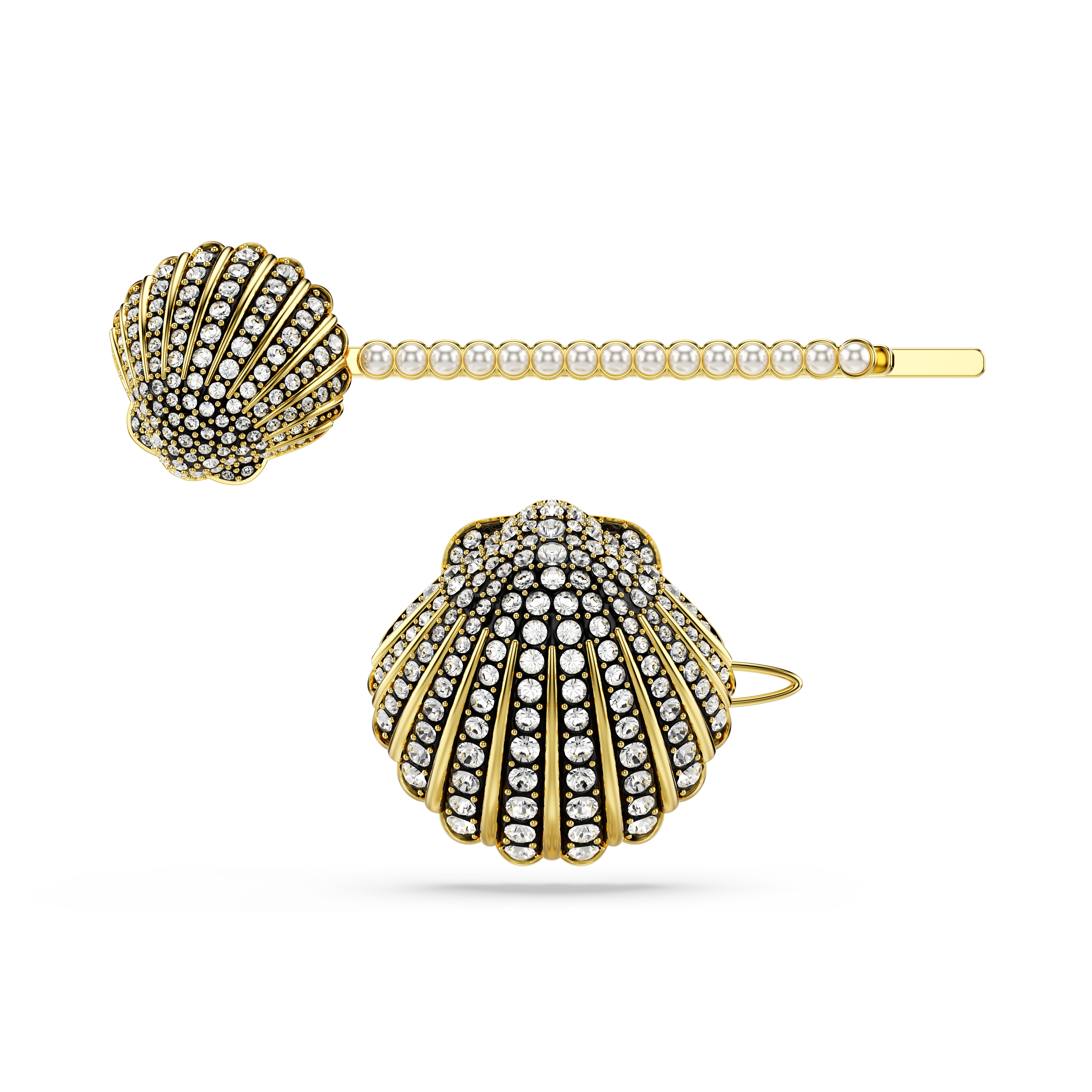 Swarovski Idyllia hair pin, Set (2), Shell, White, Mixed metal finish 5686437