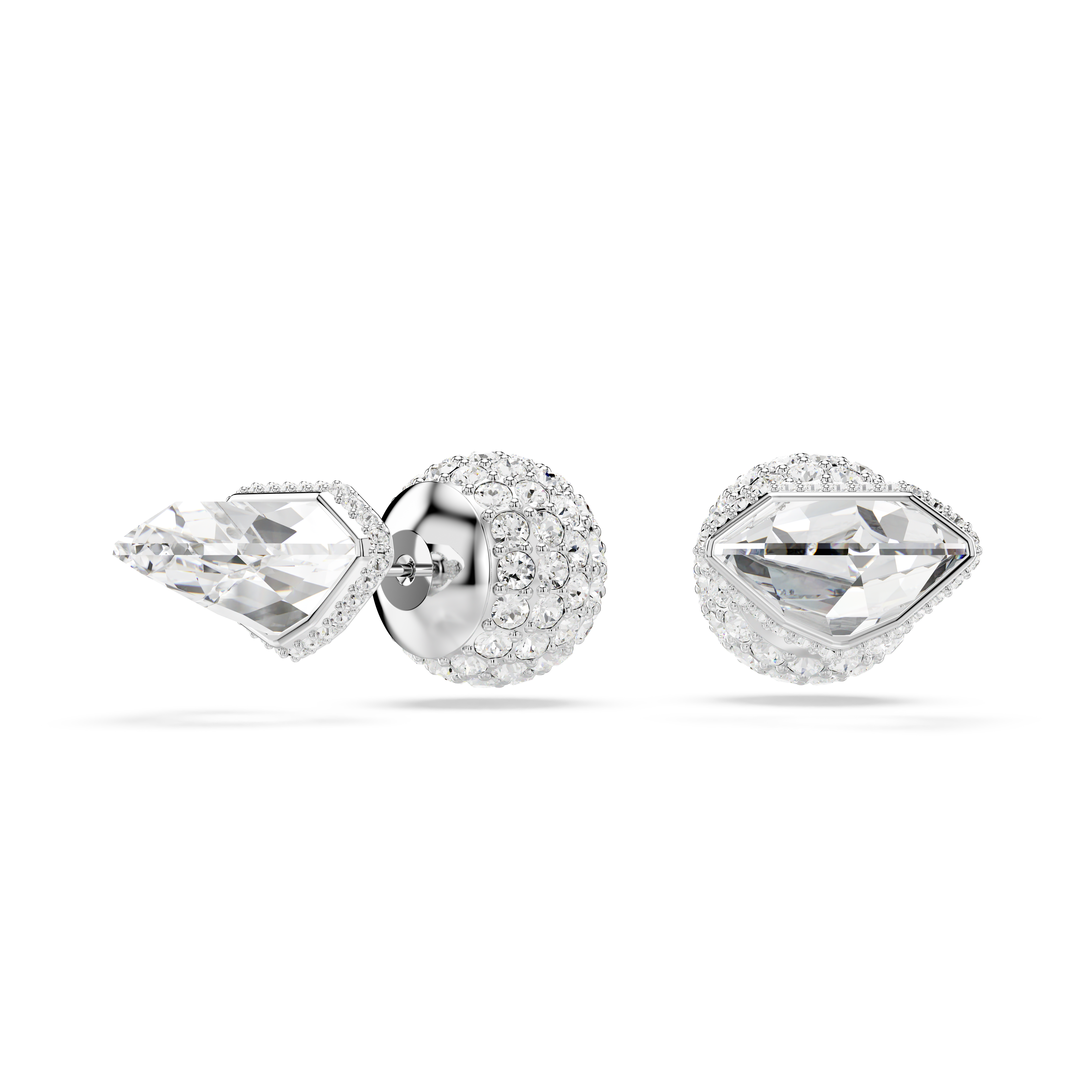 Swarovski Lucent stud earrings, Pavé, Ball, White, Rhodium plated 5686483