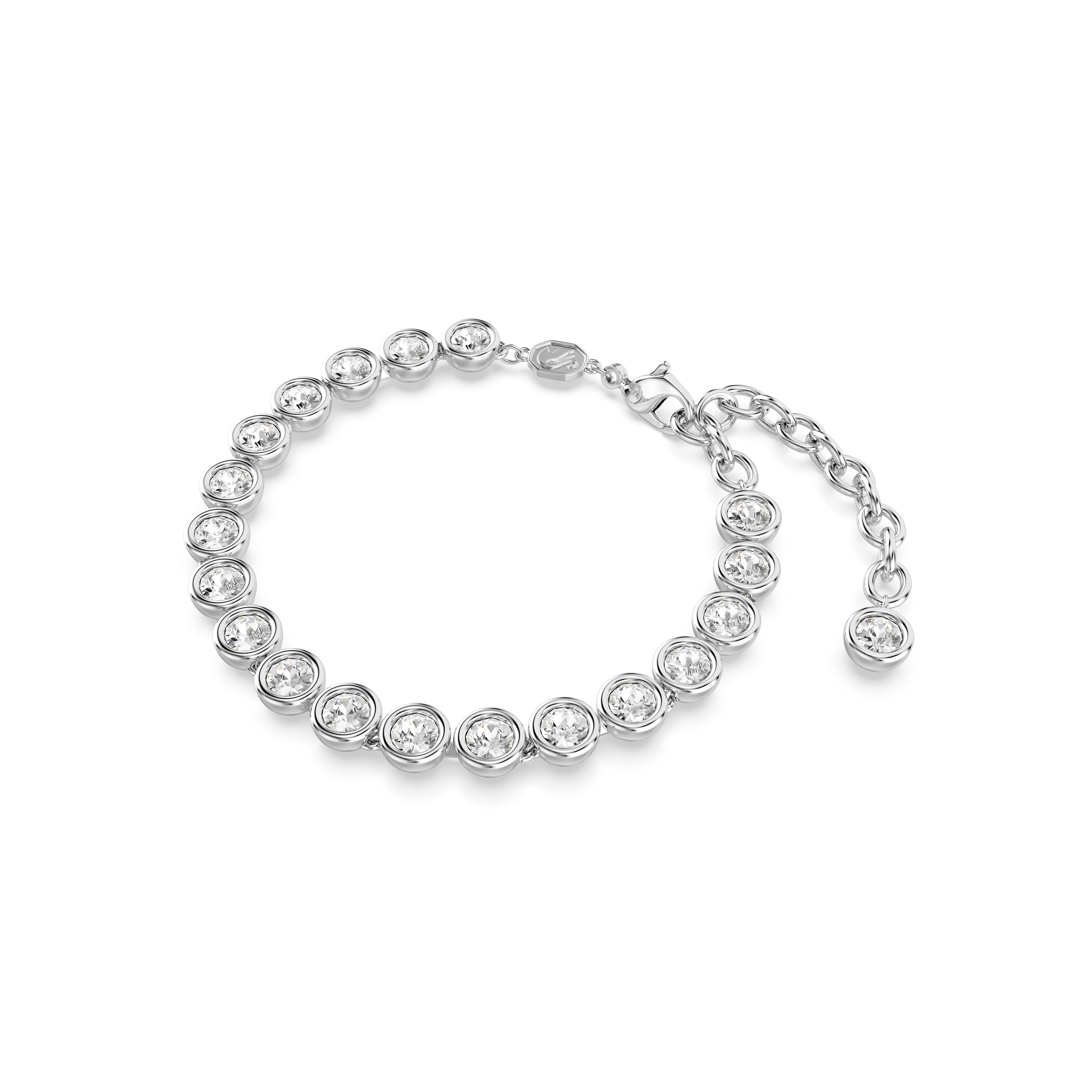 Swarovski Imber Tennis bracelet, Round cut, White, Rhodium plated 5689656