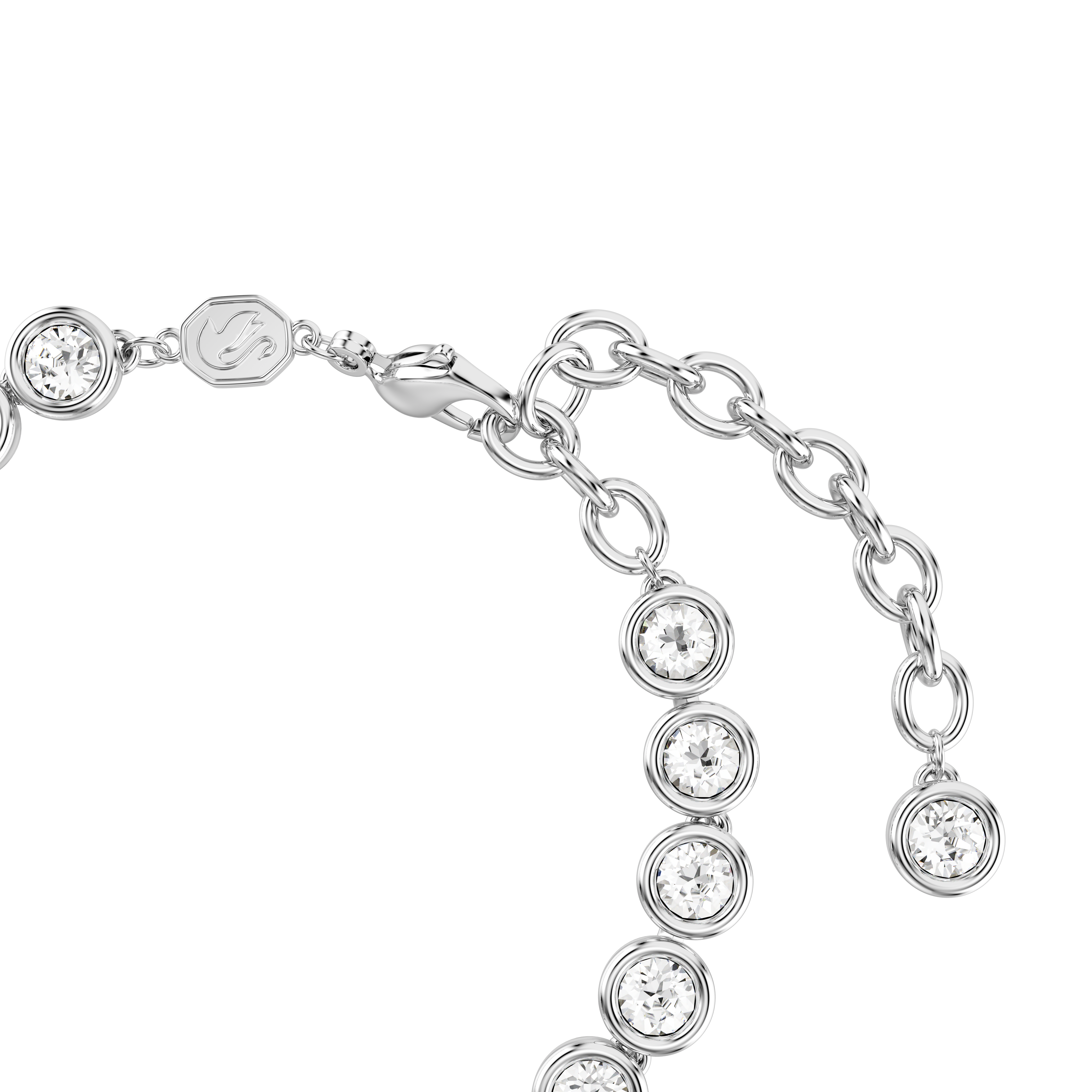 Swarovski Imber Tennis bracelet, Round cut, White, Rhodium plated 5689656