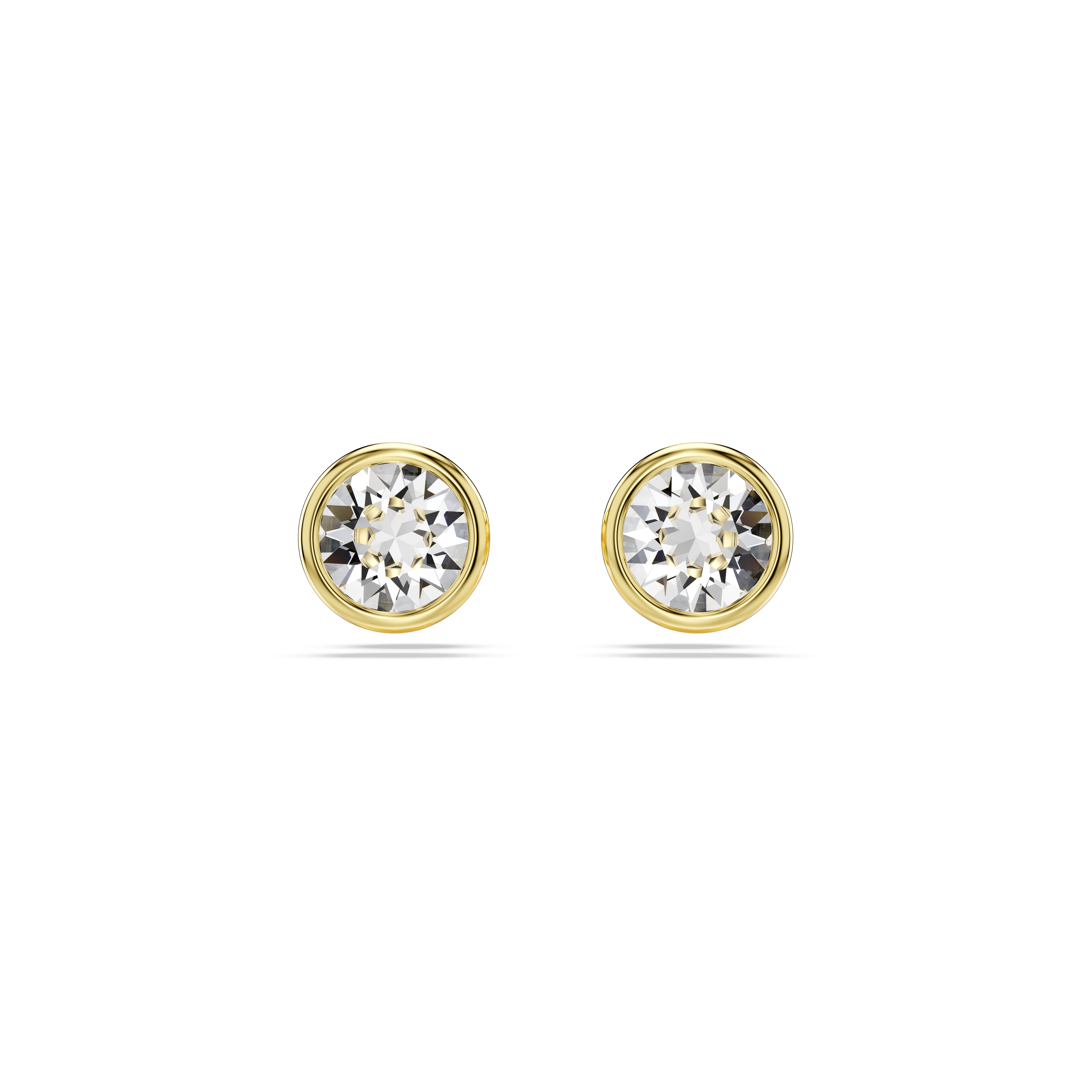 Swarovski Imber stud earrings, Round cut, White, Gold-tone plated 5689660
