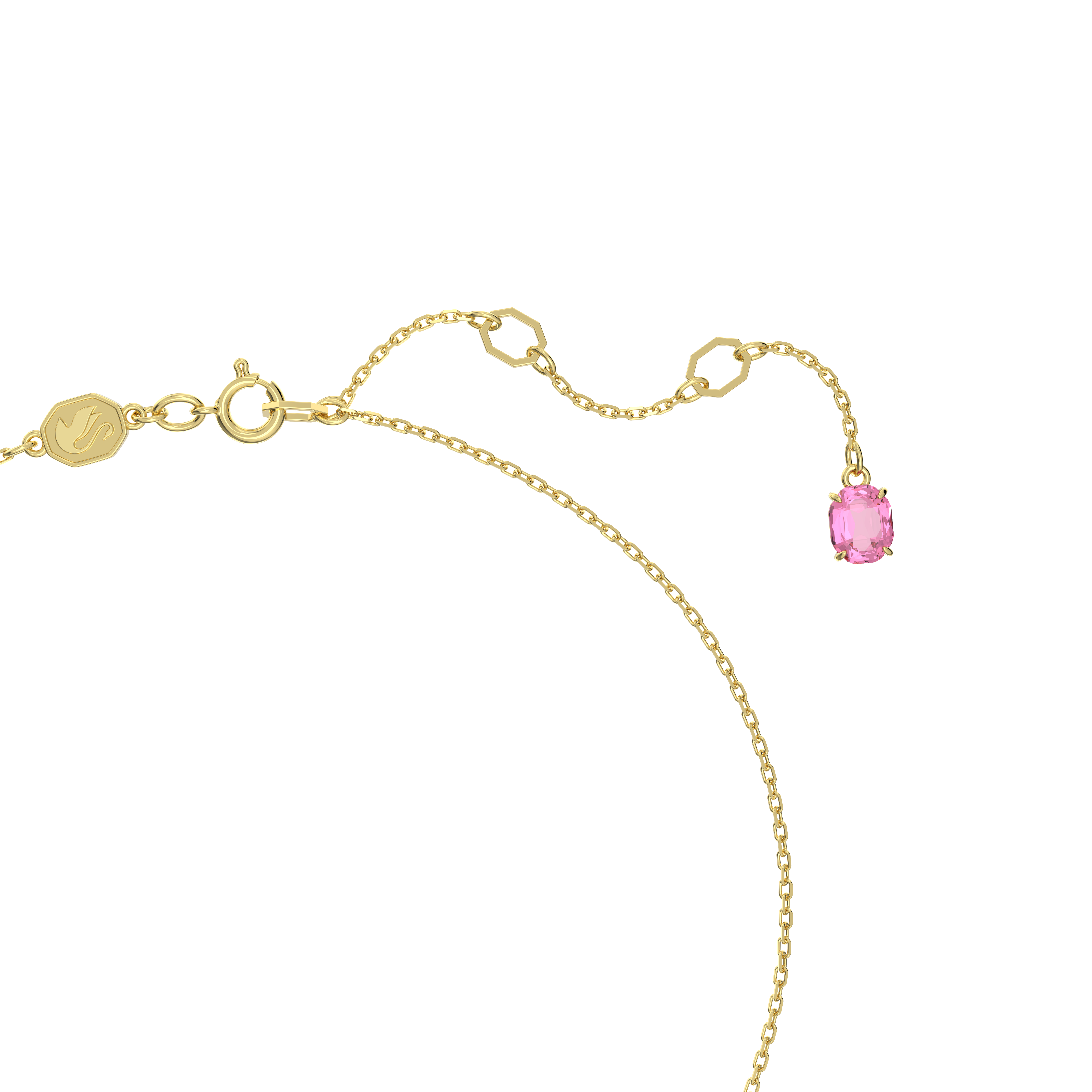 Swarovski Idyllia pendant, Flower, Small, Pink, Gold-tone plated 5689710