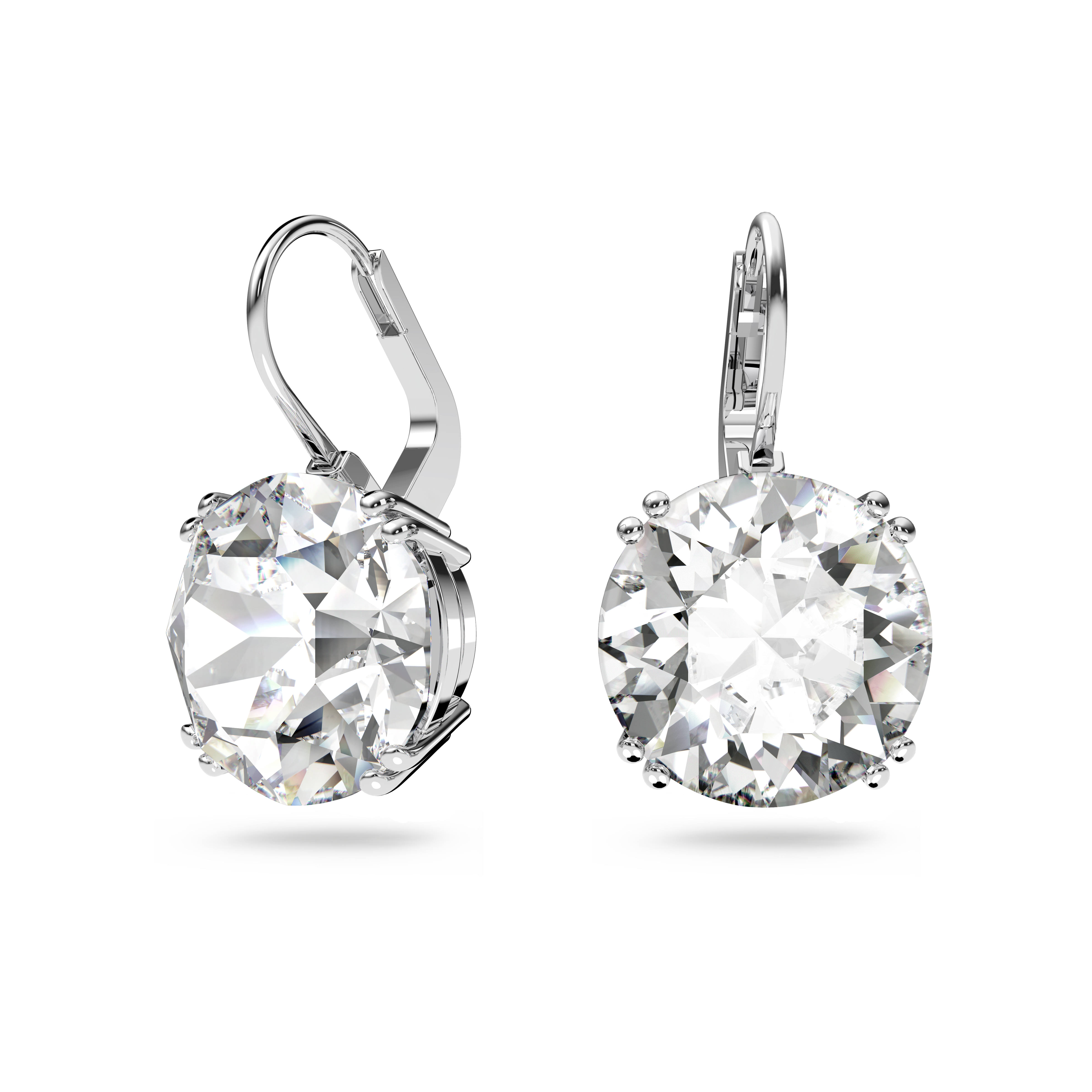 Swarovski Millenia drop earrings, Round cut, White, Rhodium plated 5689712