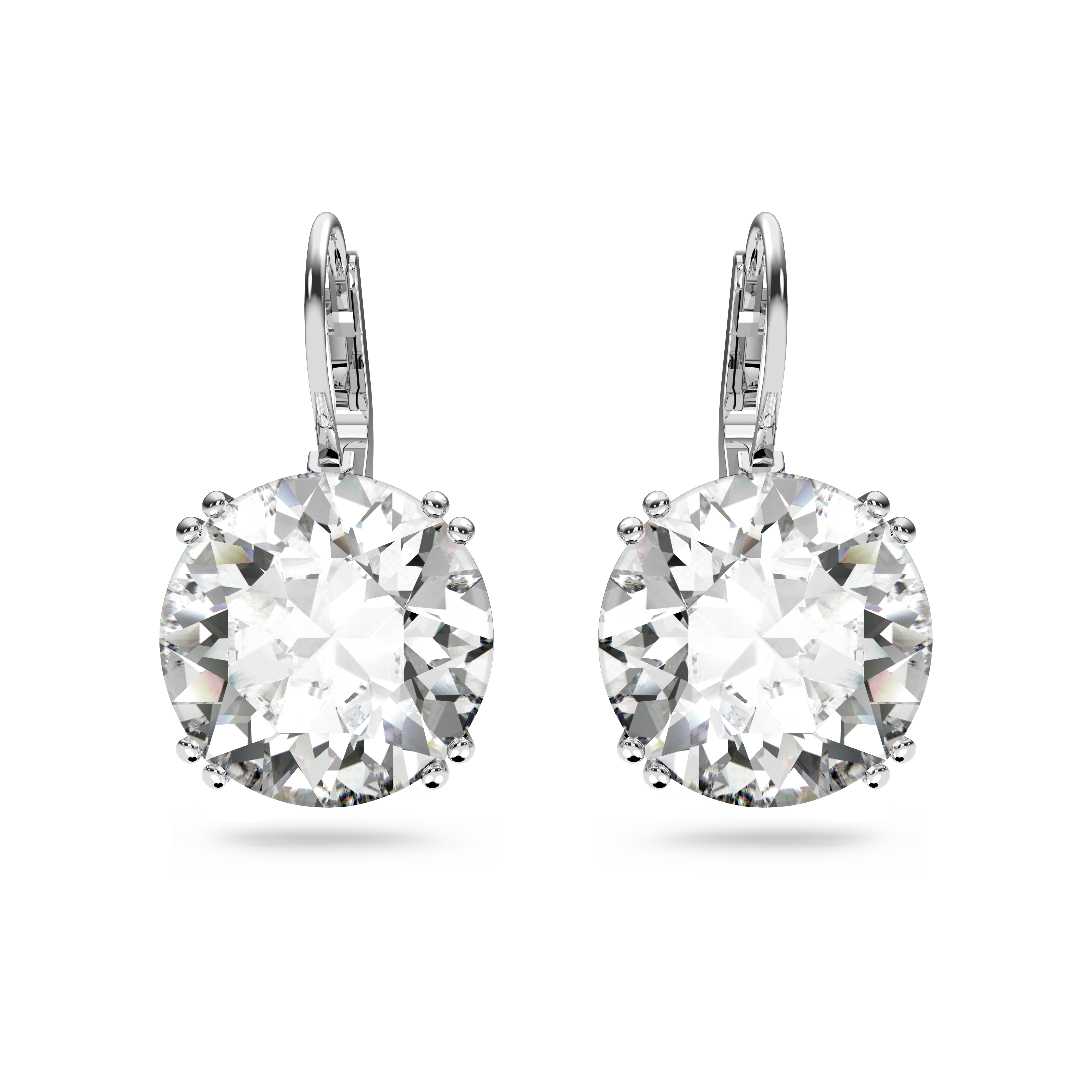 Swarovski Millenia drop earrings, Round cut, White, Rhodium plated 5689712