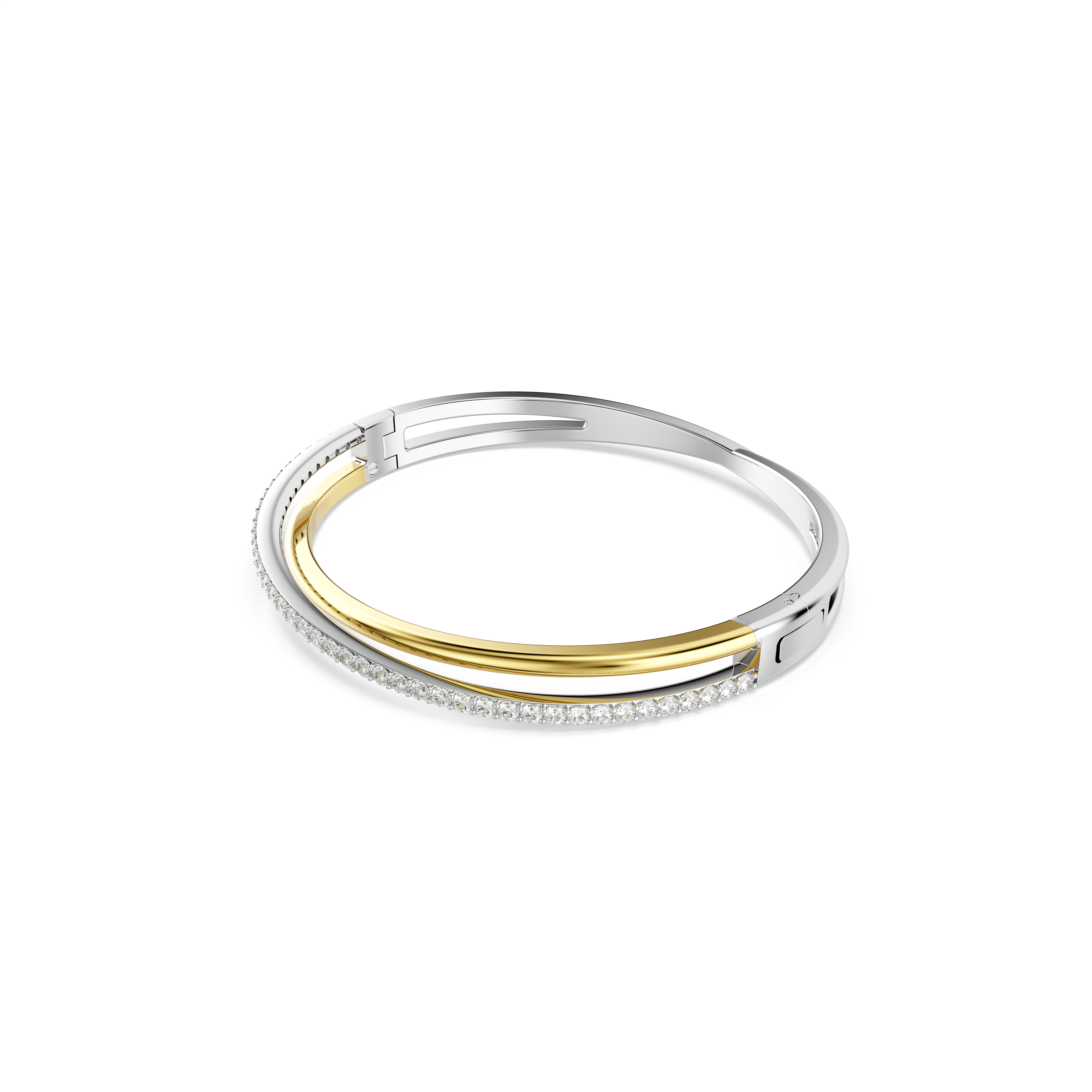 Swarovski Hyperbola bangle, Round cut, White, Mixed metal finish 5689721