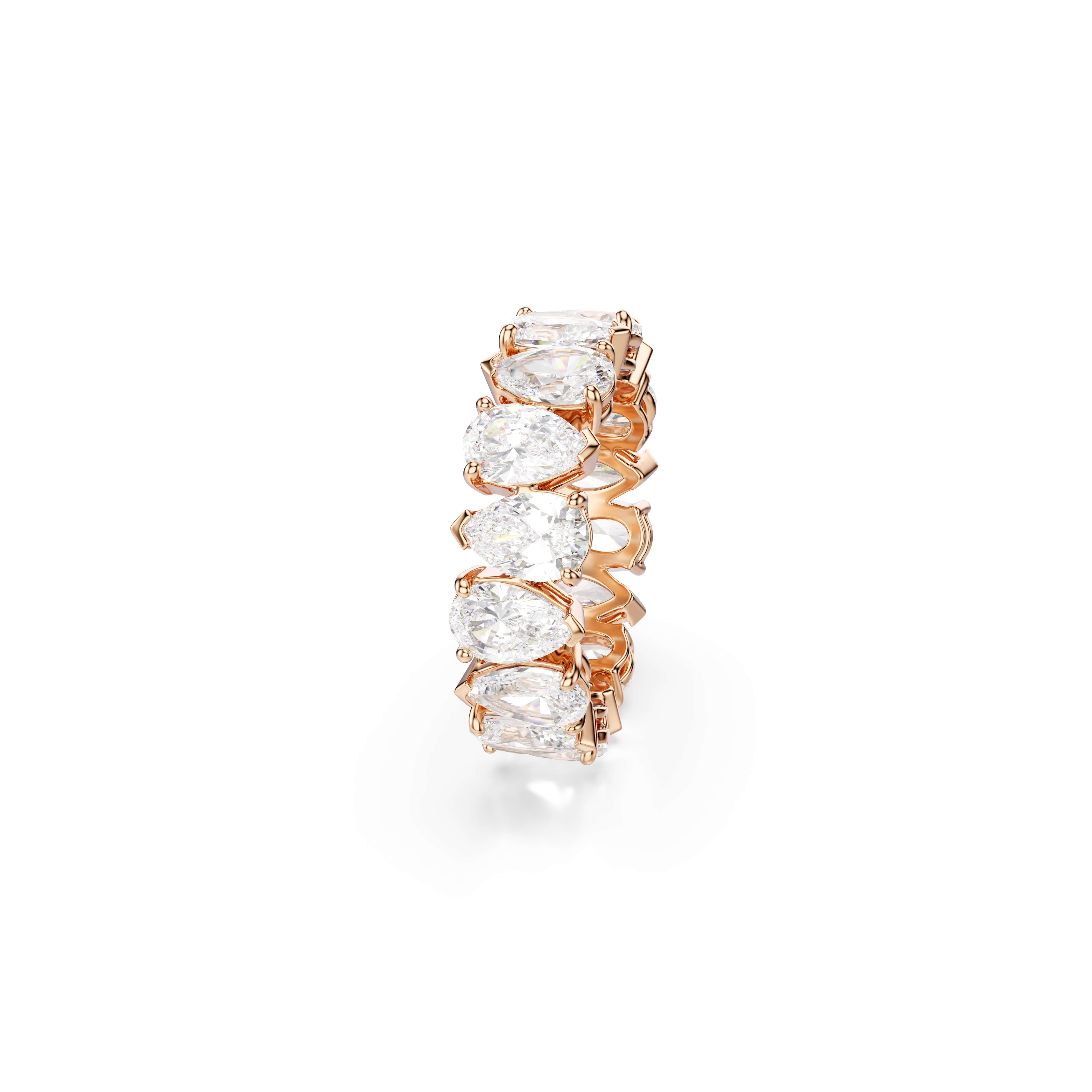 Swarovski Matrix Vittore ring, Pear cut, White, Rose gold-tone finish 5690091