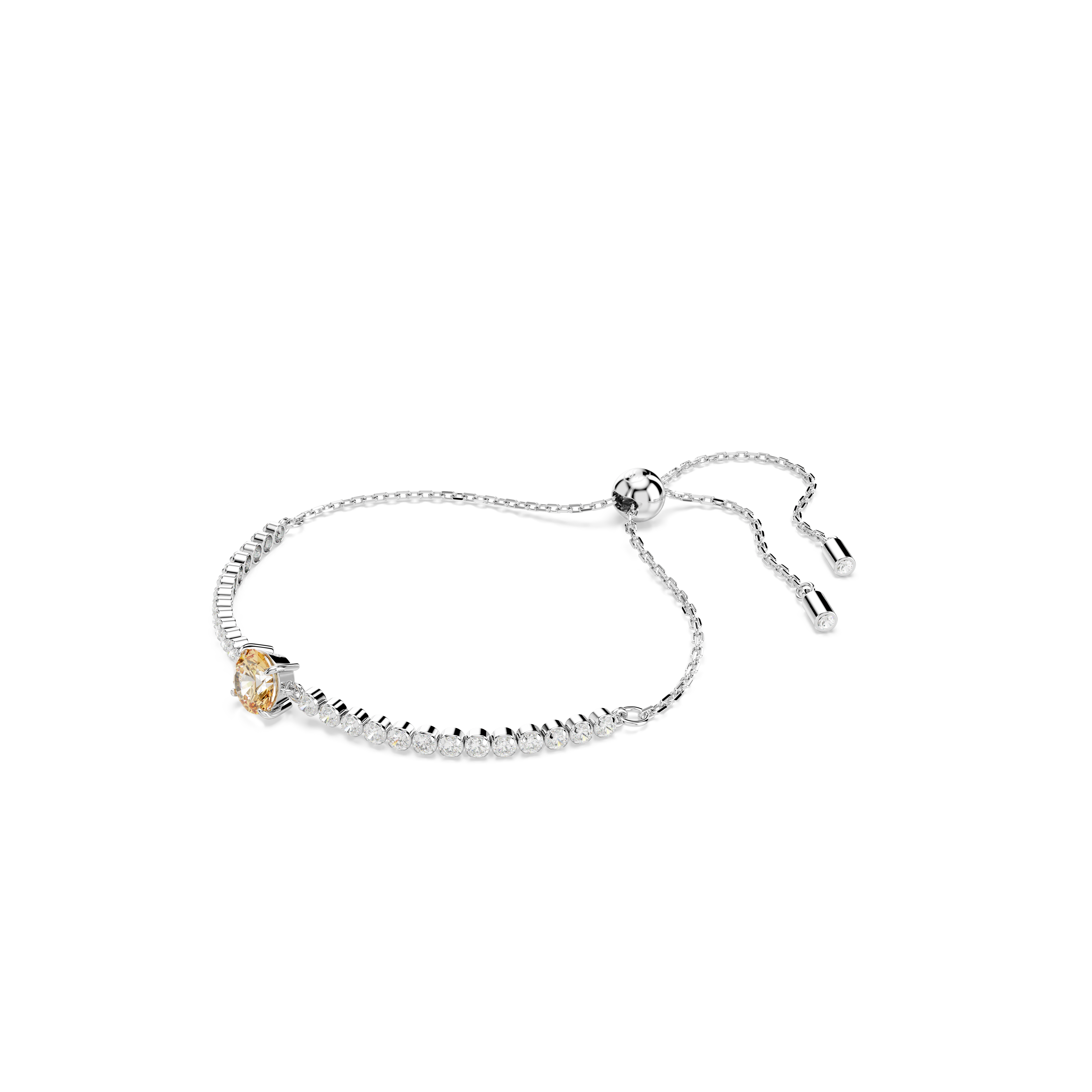 Swarovski Matrix Tennis bracelet, Mixed cuts, Yellow, Rhodium plated 5690694