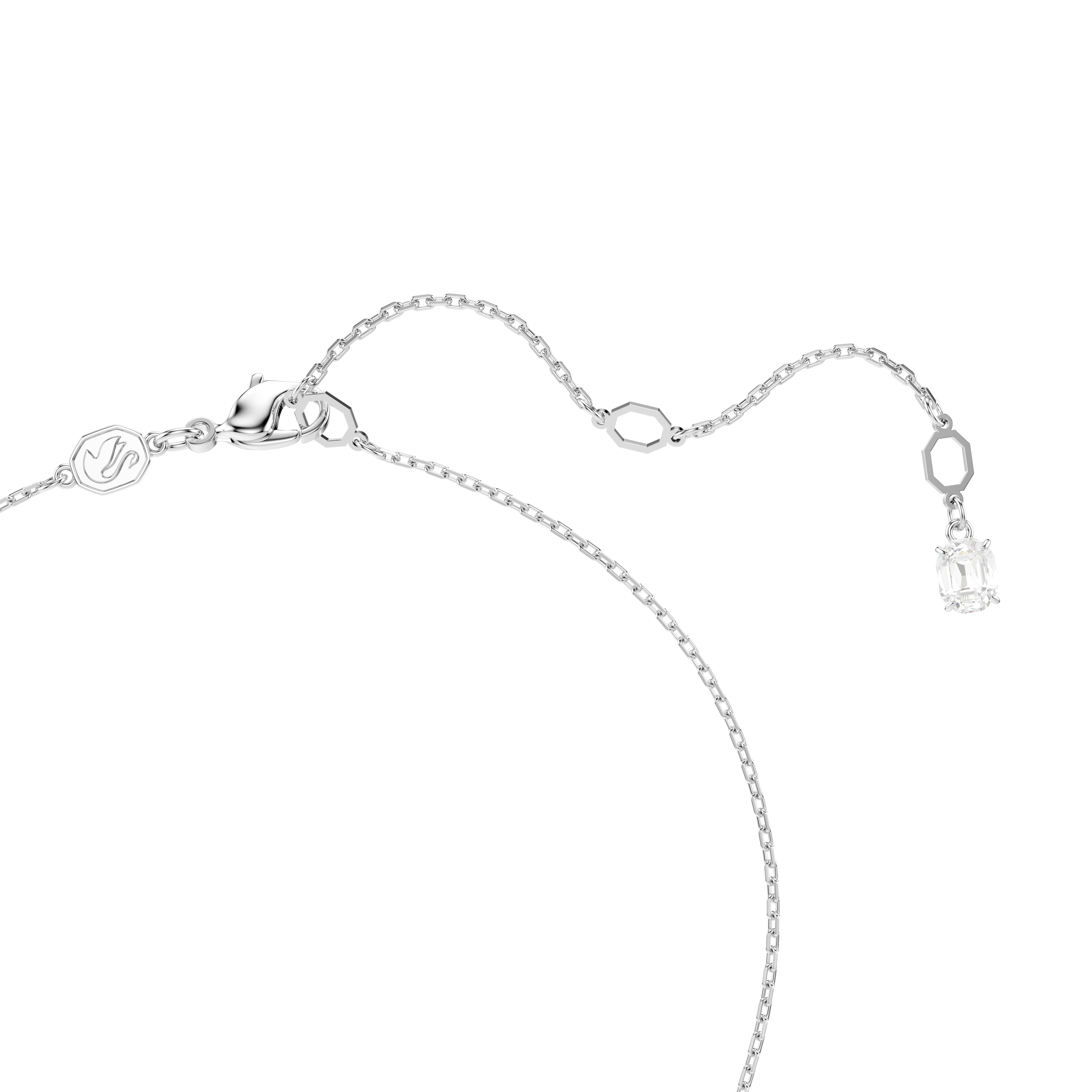 Swarovski Idyllia pendant, Mixed cuts, Snowflake, White, Rhodium plated 5691484