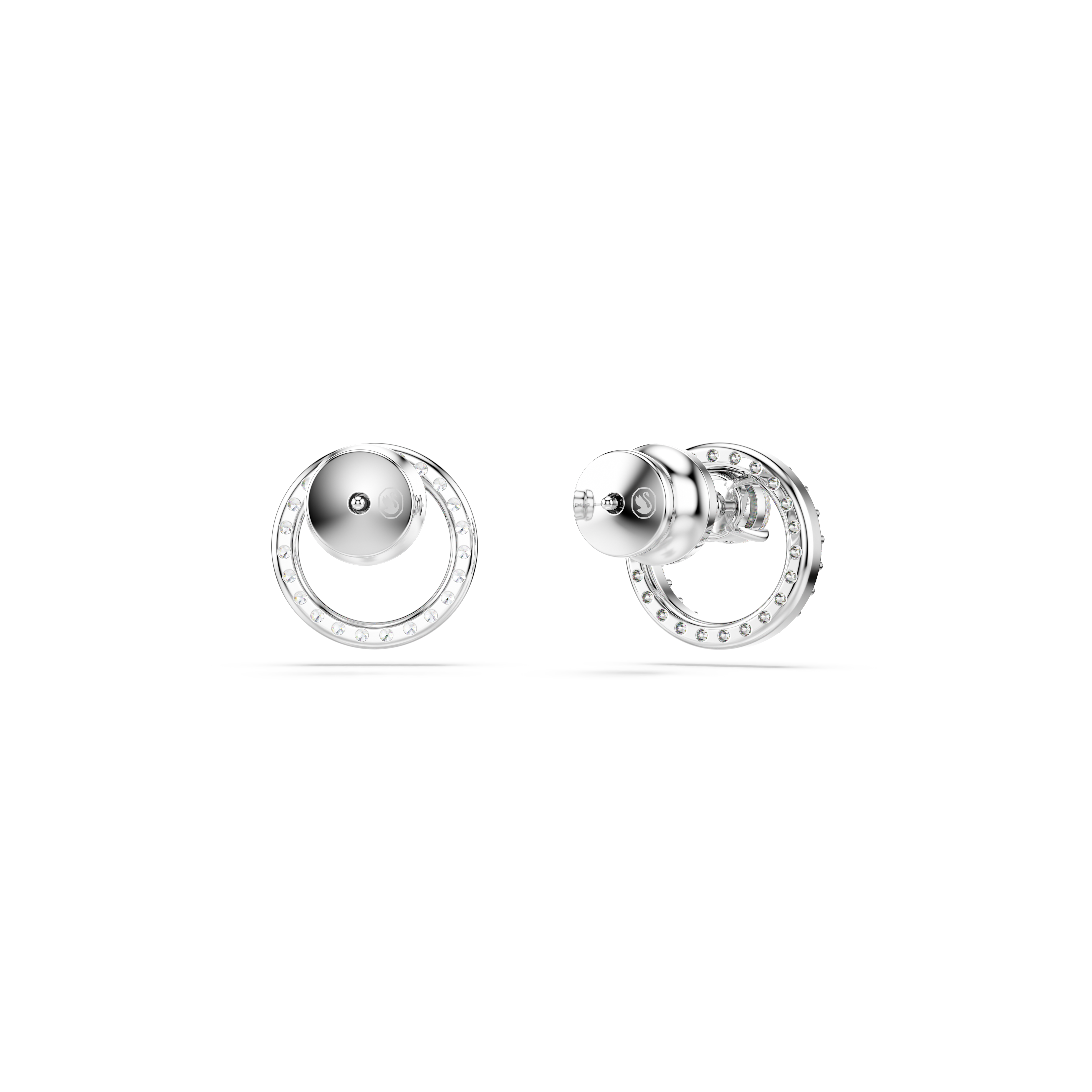 Swarovski Constella stud earrings, Round cut, White, Rhodium plated 5692262