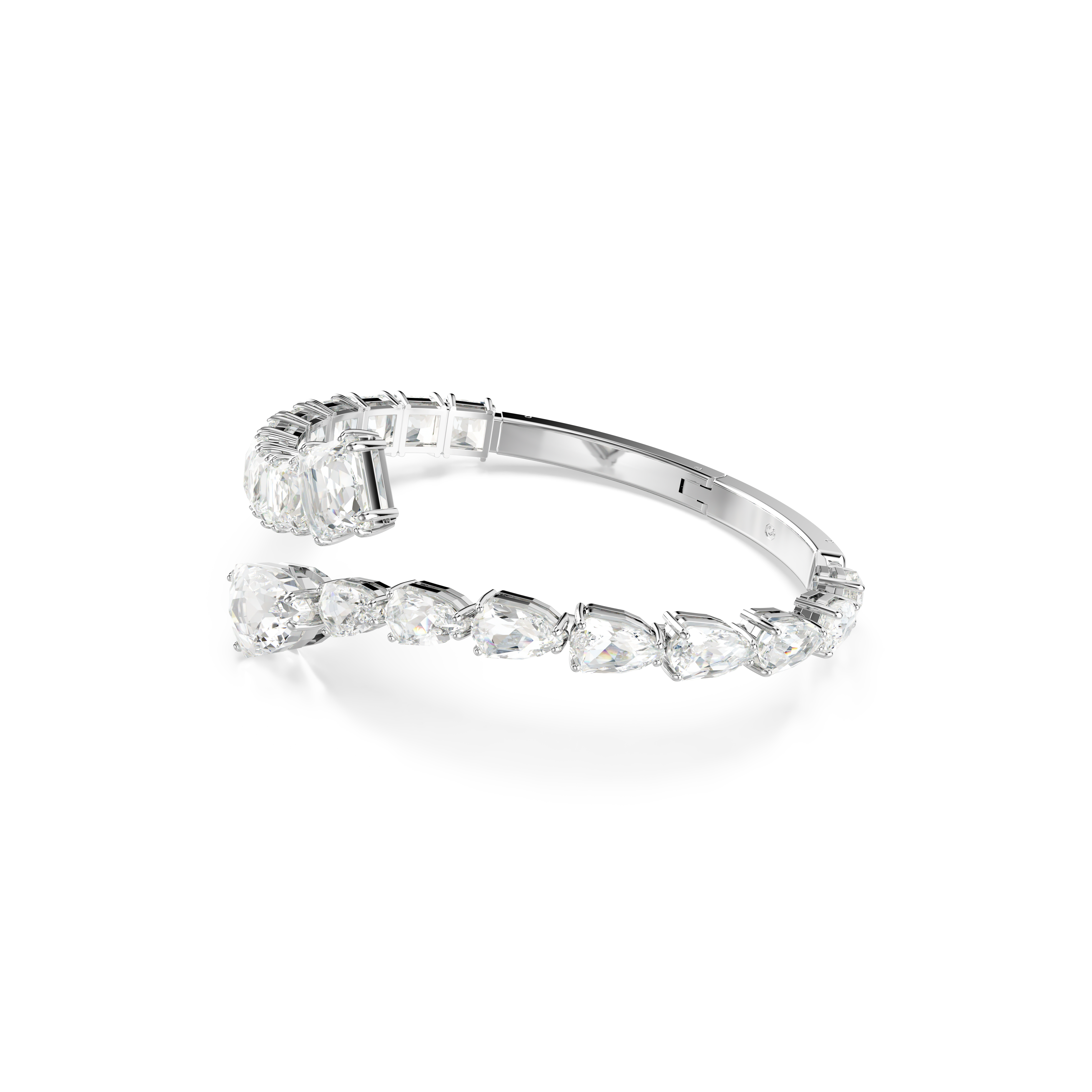 Swarovski Matrix cuff, Mixed cuts, White, Rhodium plated 5692527