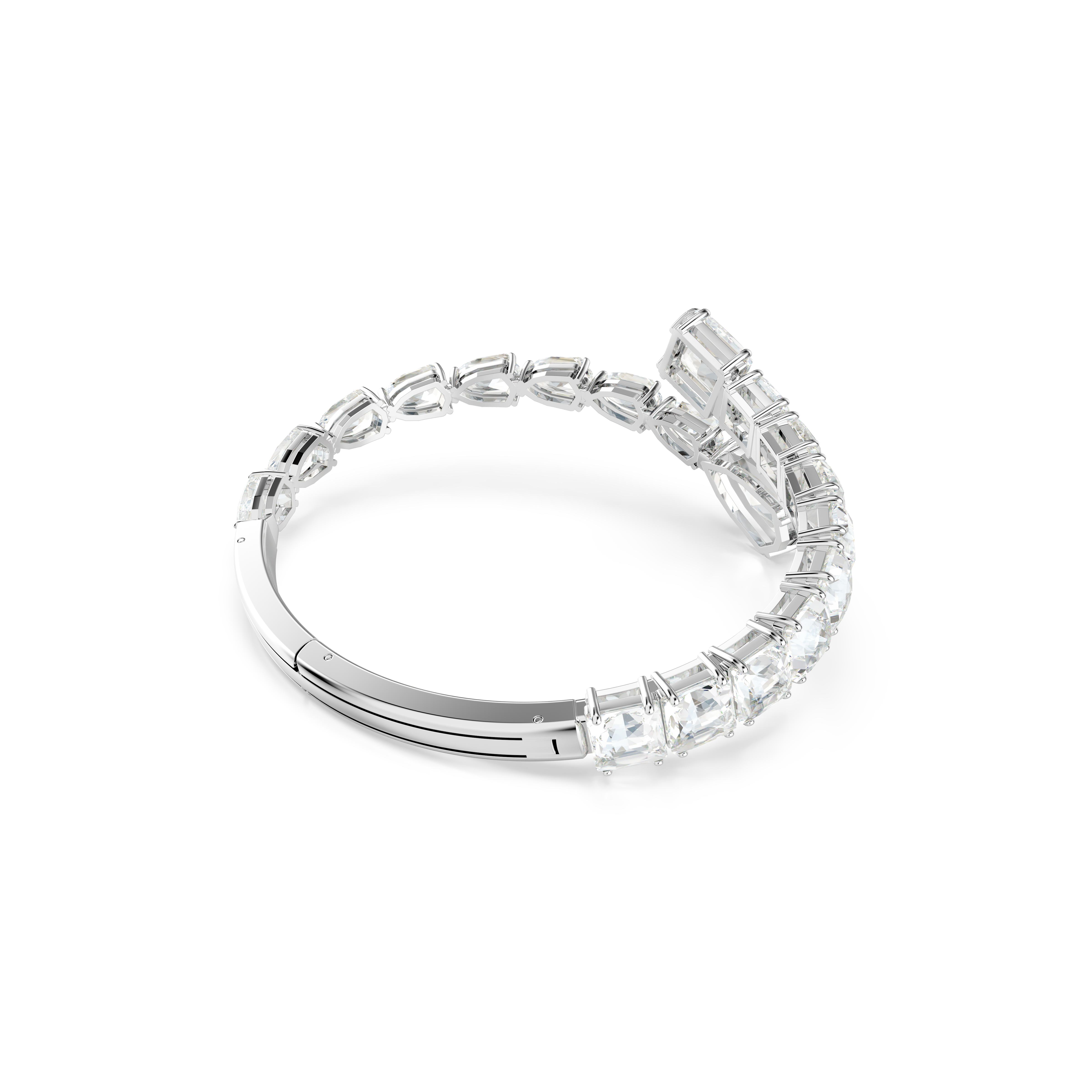 Swarovski Matrix cuff, Mixed cuts, White, Rhodium plated 5692527