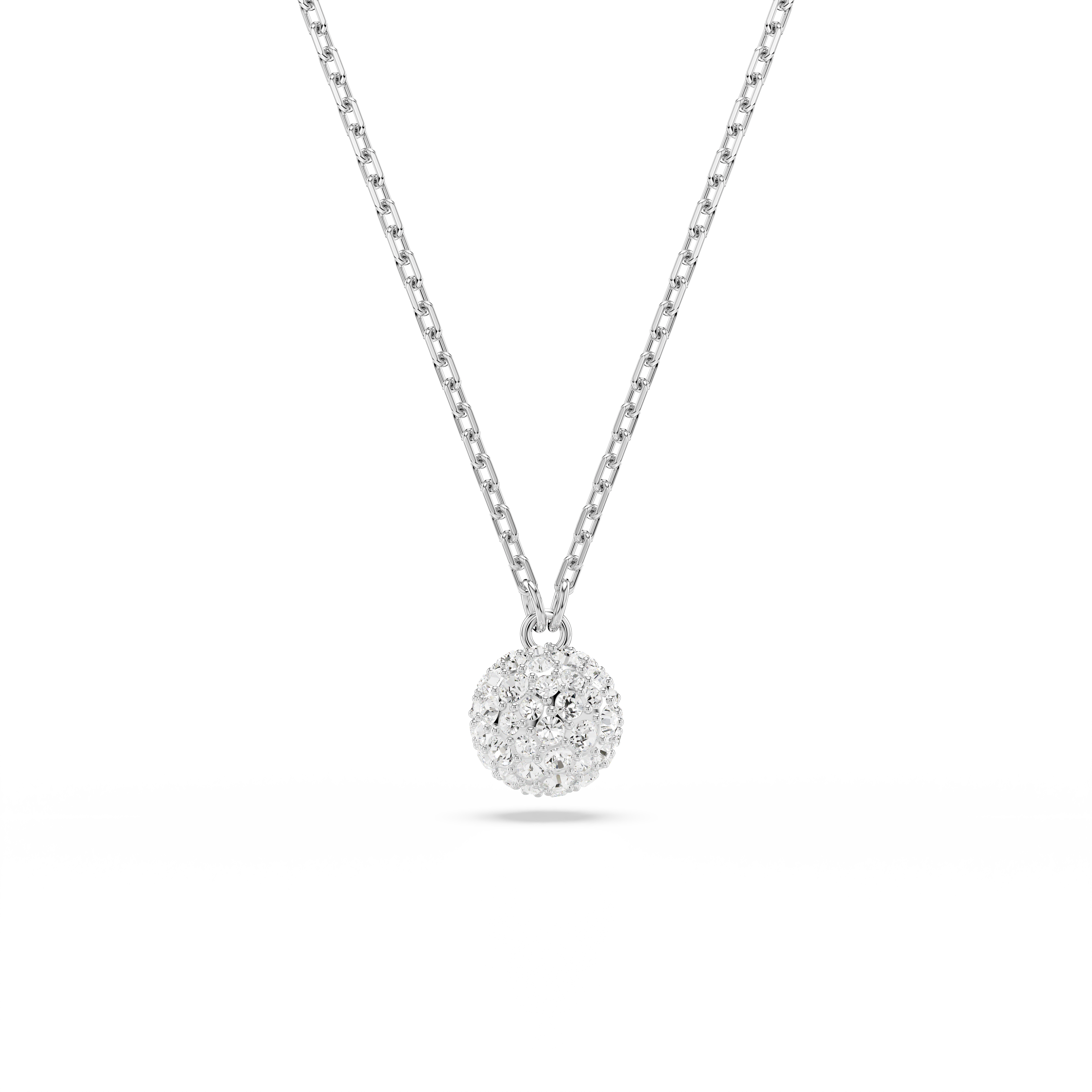 Swarovski Dextera pendant, Round cut, Sphere, White, Rhodium plated 5693206