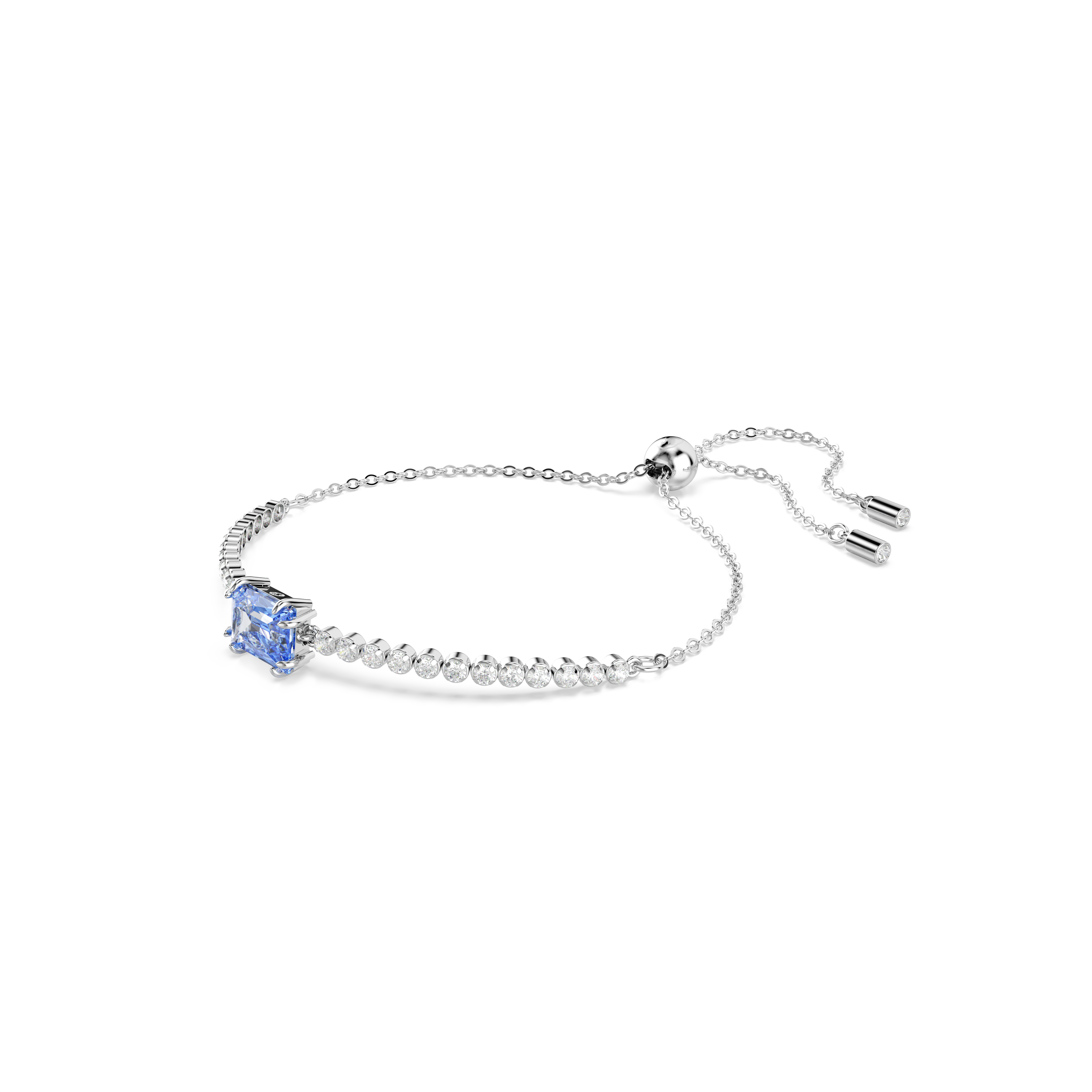 Swarovski Matrix Tennis bracelet, Mixed cuts, Blue, Rhodium plated 5693412