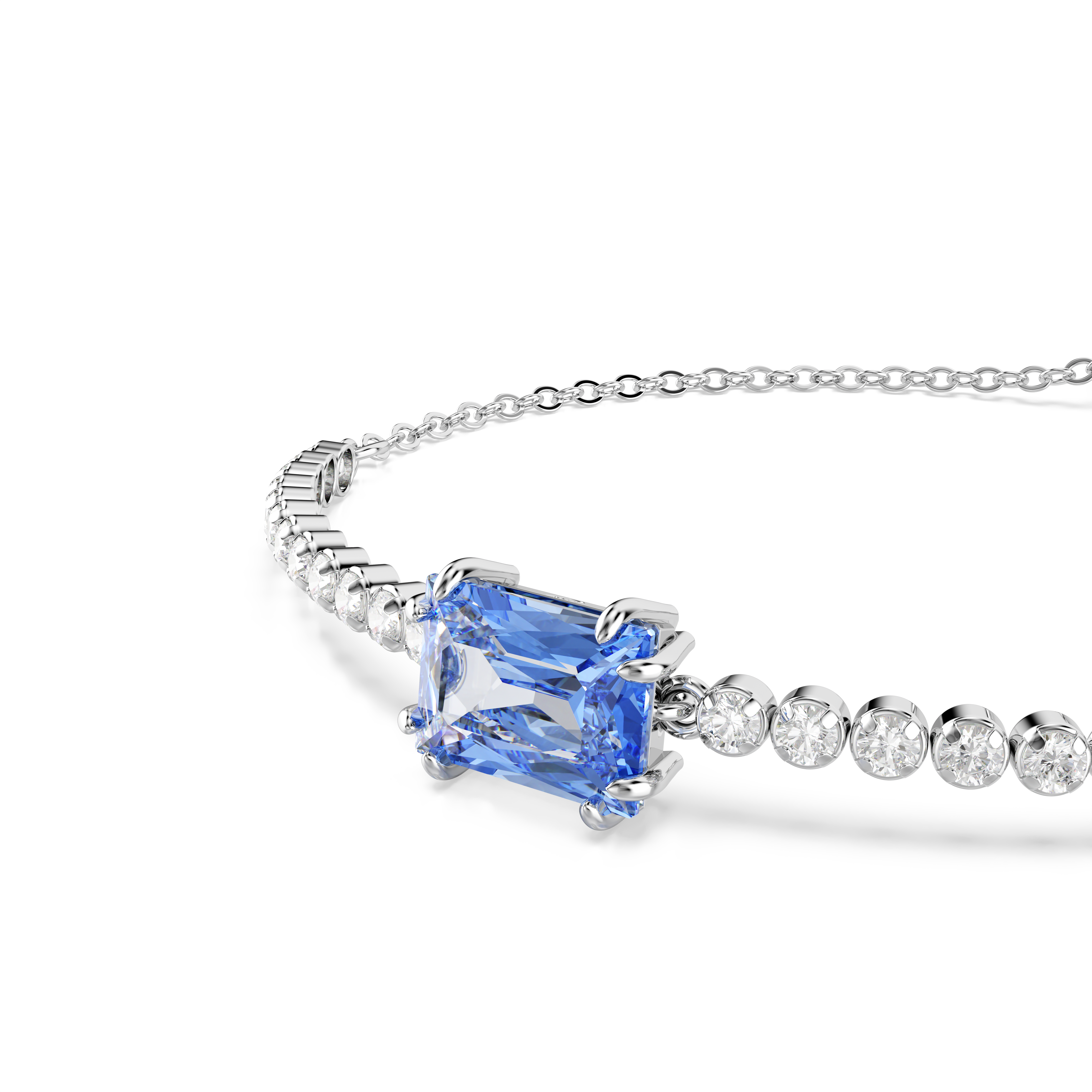 Swarovski Matrix Tennis bracelet, Mixed cuts, Blue, Rhodium plated 5693412