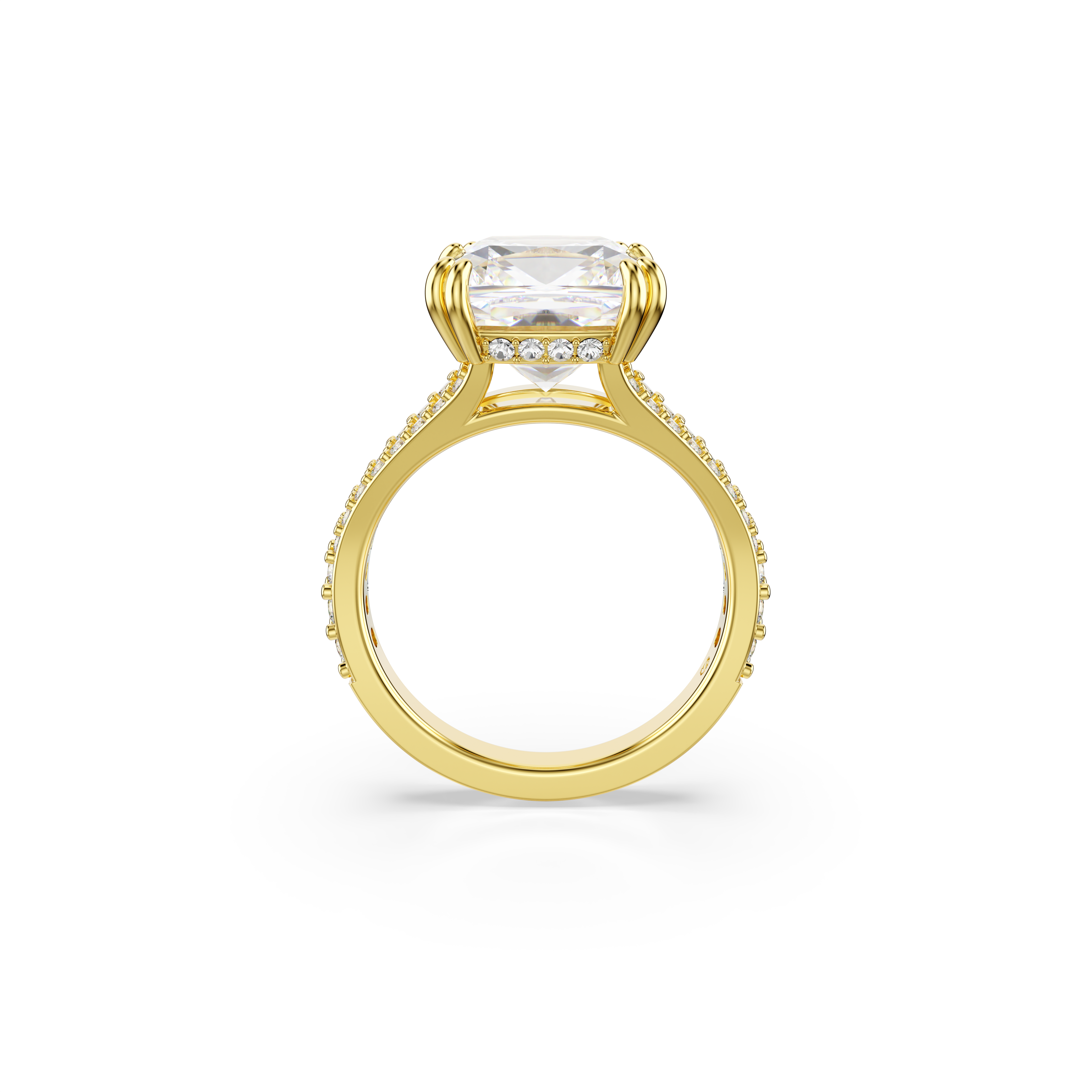 Swarovski Stilla cocktail ring, Square cut, Pavé, White, Gold-tone plated 5693501