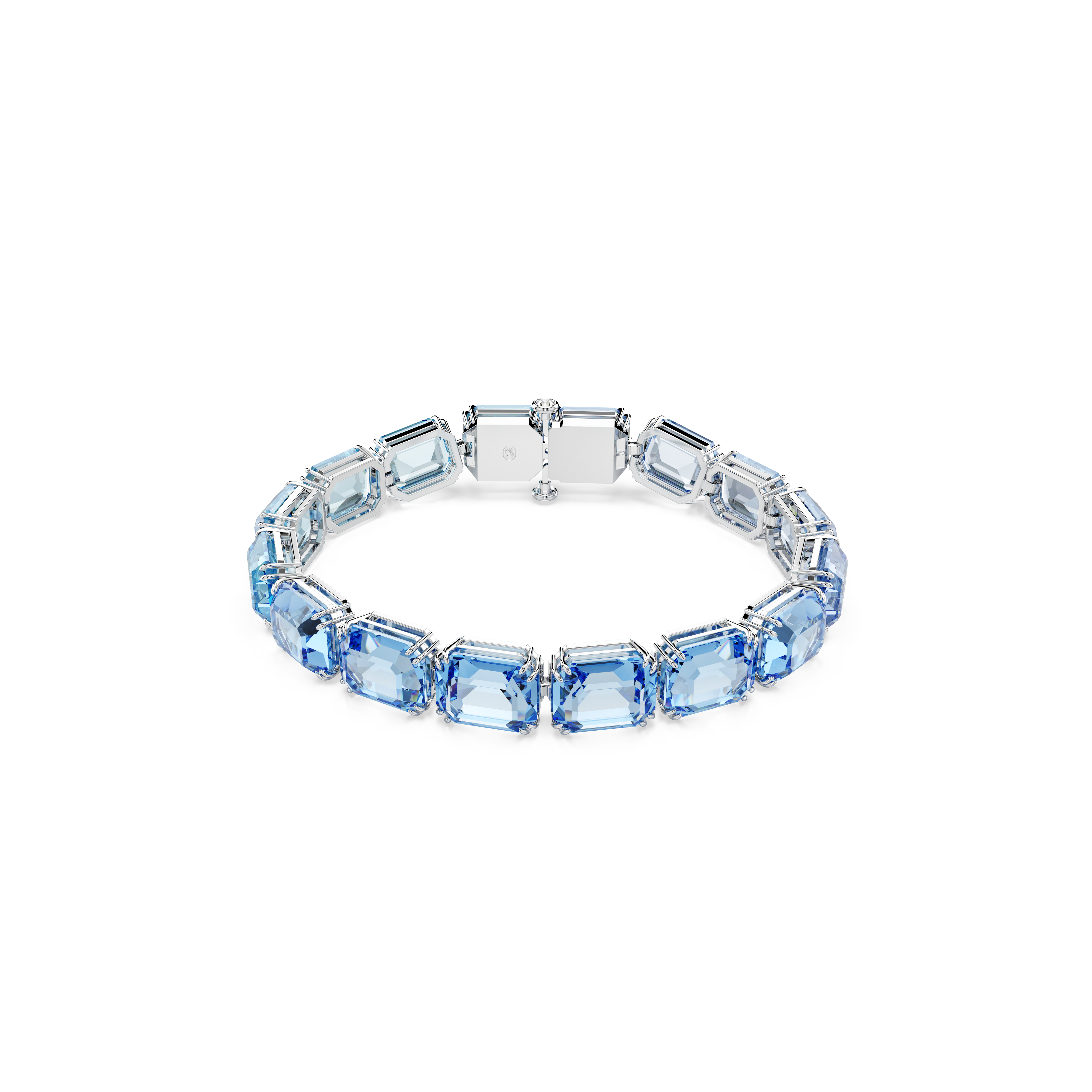 Swarovski Millenia bracelet, Octagon cut, Color gradient, Blue, Rhodium plated 5694135