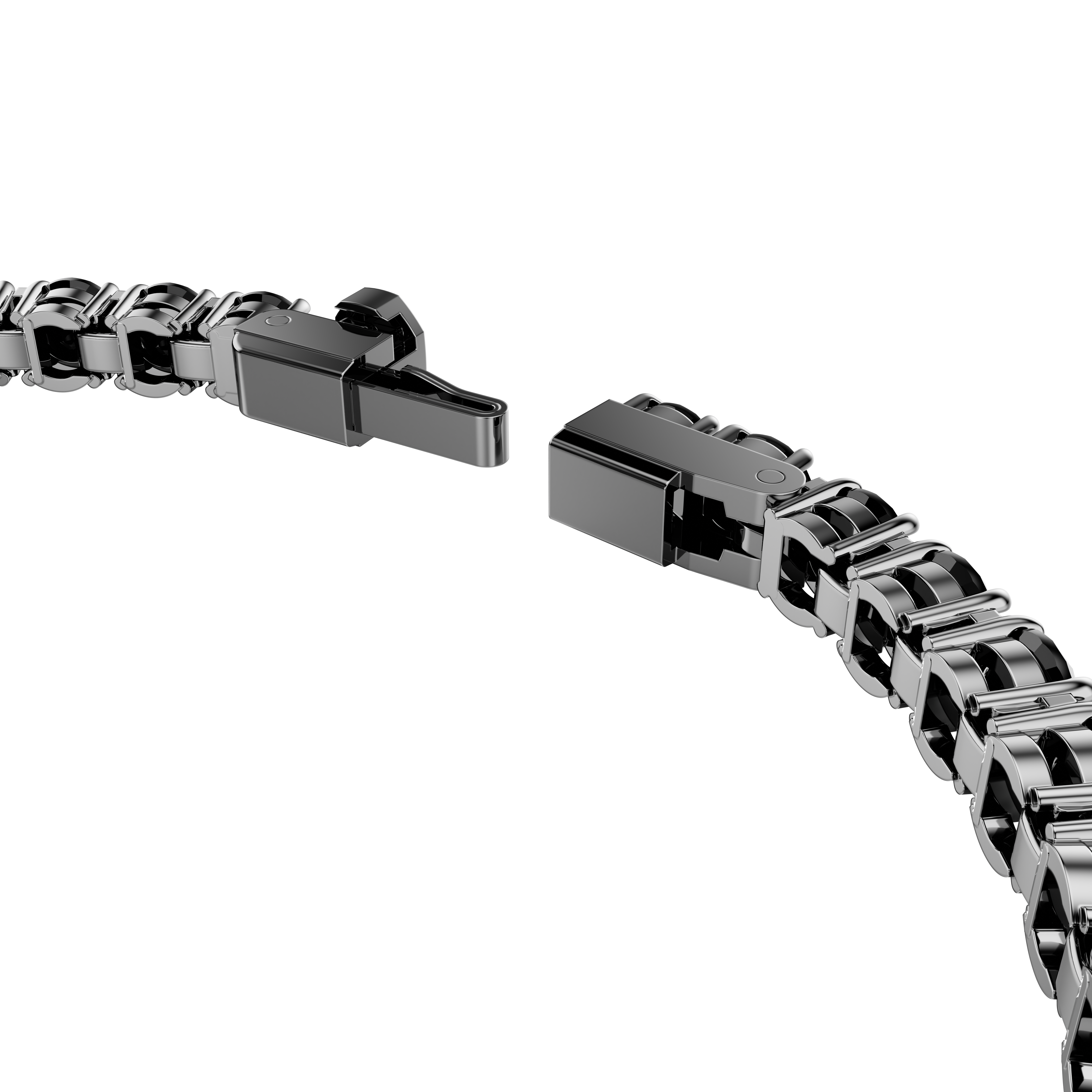 Swarovski Matrix Tennis bracelet, Round cut, Black, Ruthenium plated 5696033