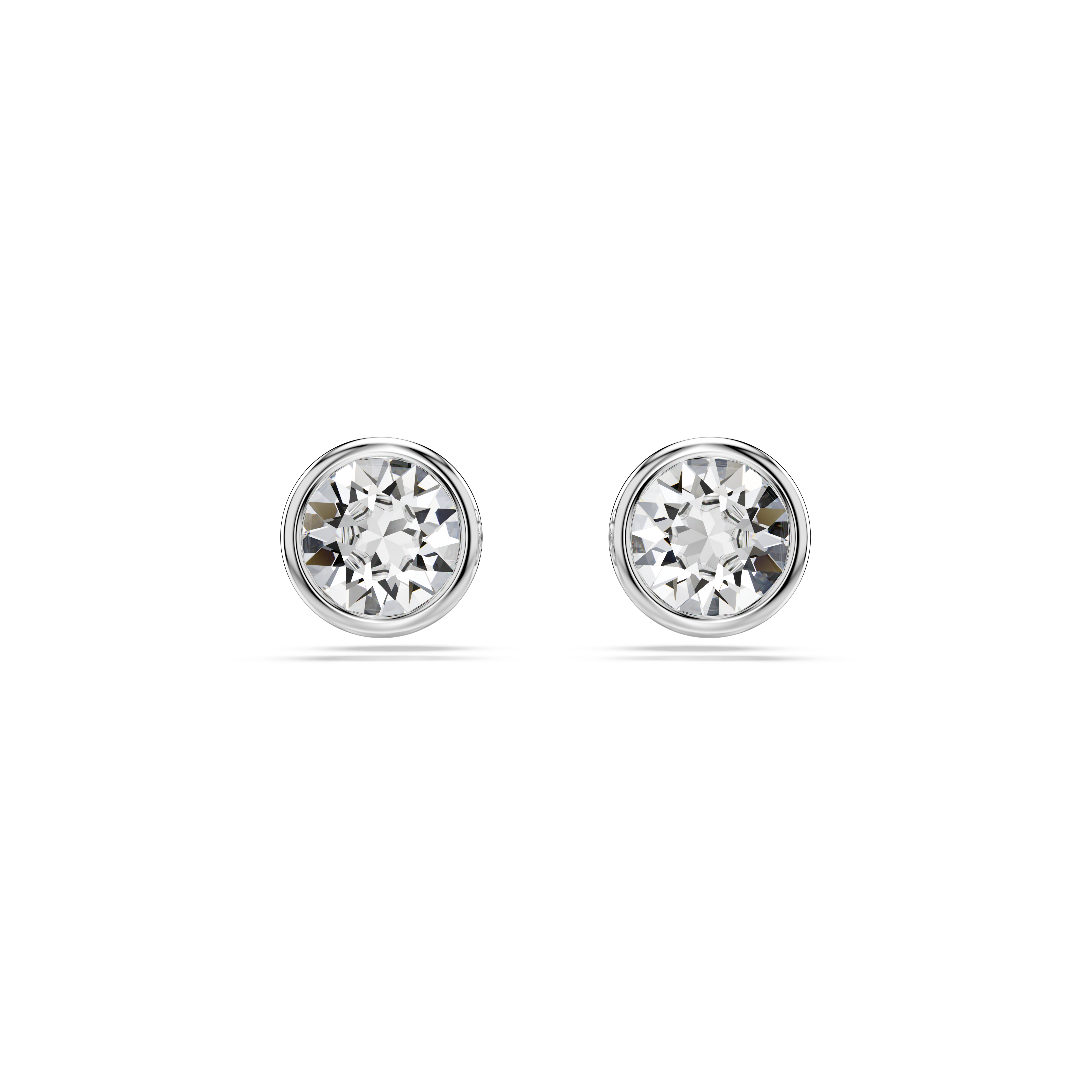 Swarovski Imber stud earrings, Round cut, White, Rhodium plated 5696073