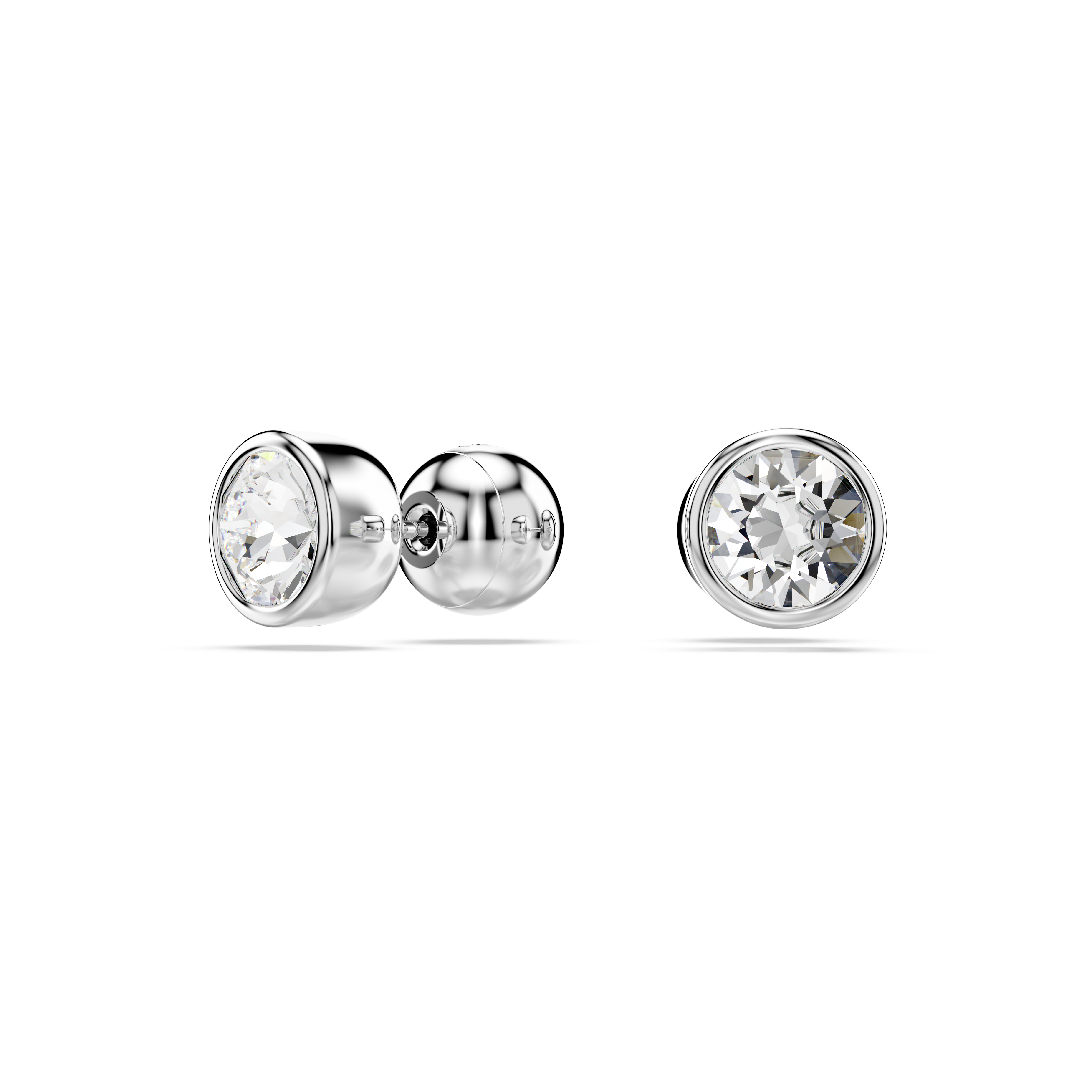 Swarovski Imber stud earrings, Round cut, White, Rhodium plated 5696073