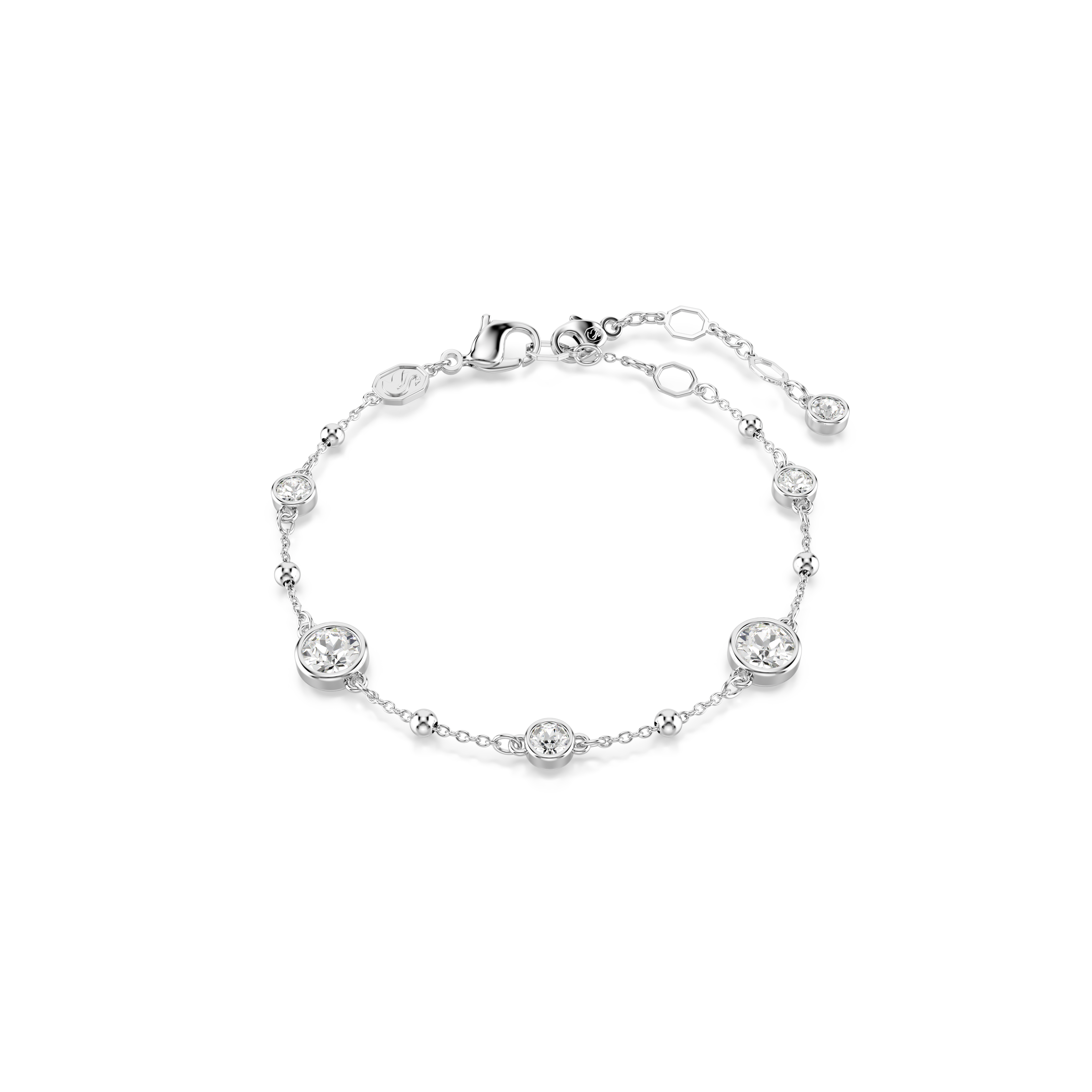 Swarovski Imber bracelet, Round cut, White, Rhodium plated 5696079
