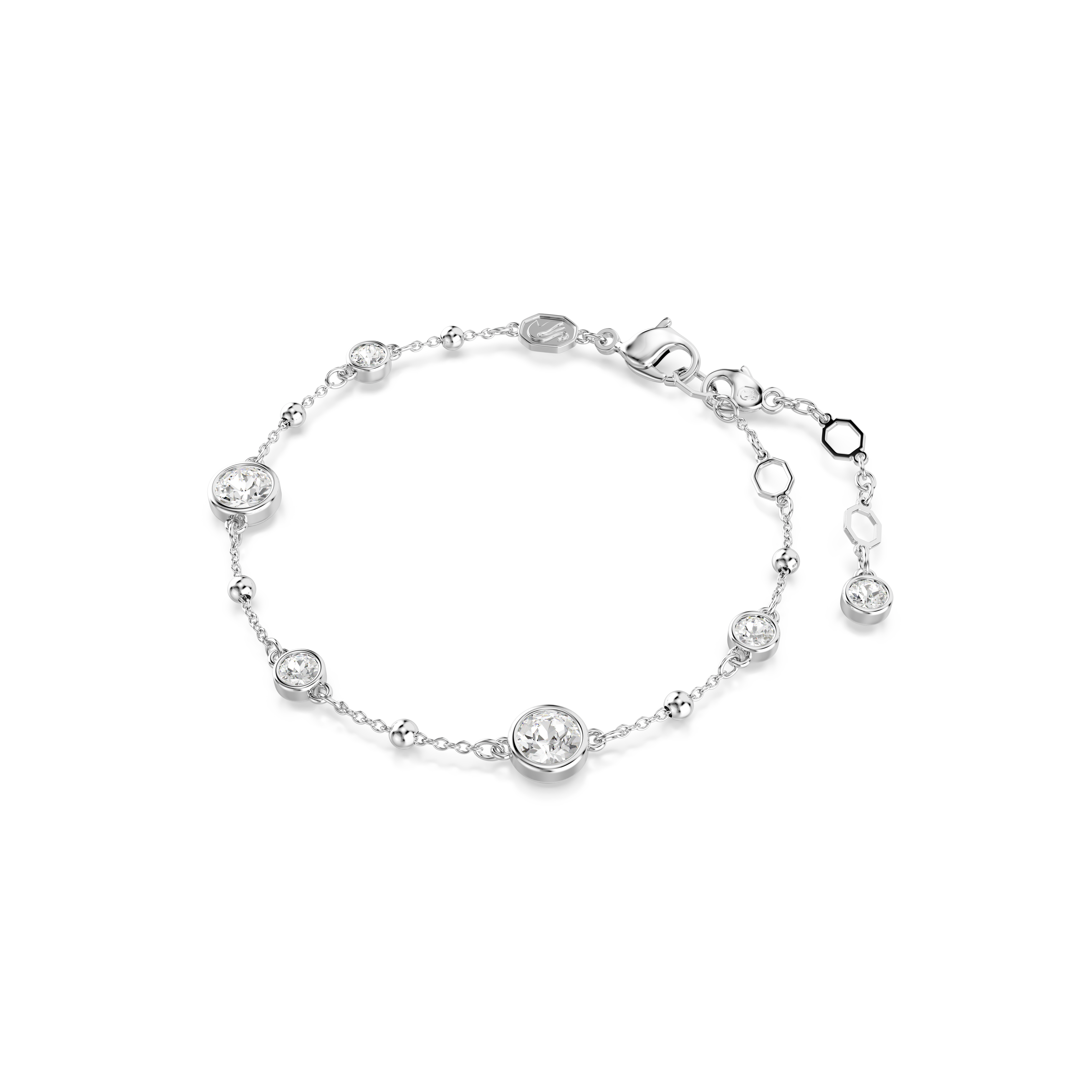 Swarovski Imber bracelet, Round cut, White, Rhodium plated 5696079