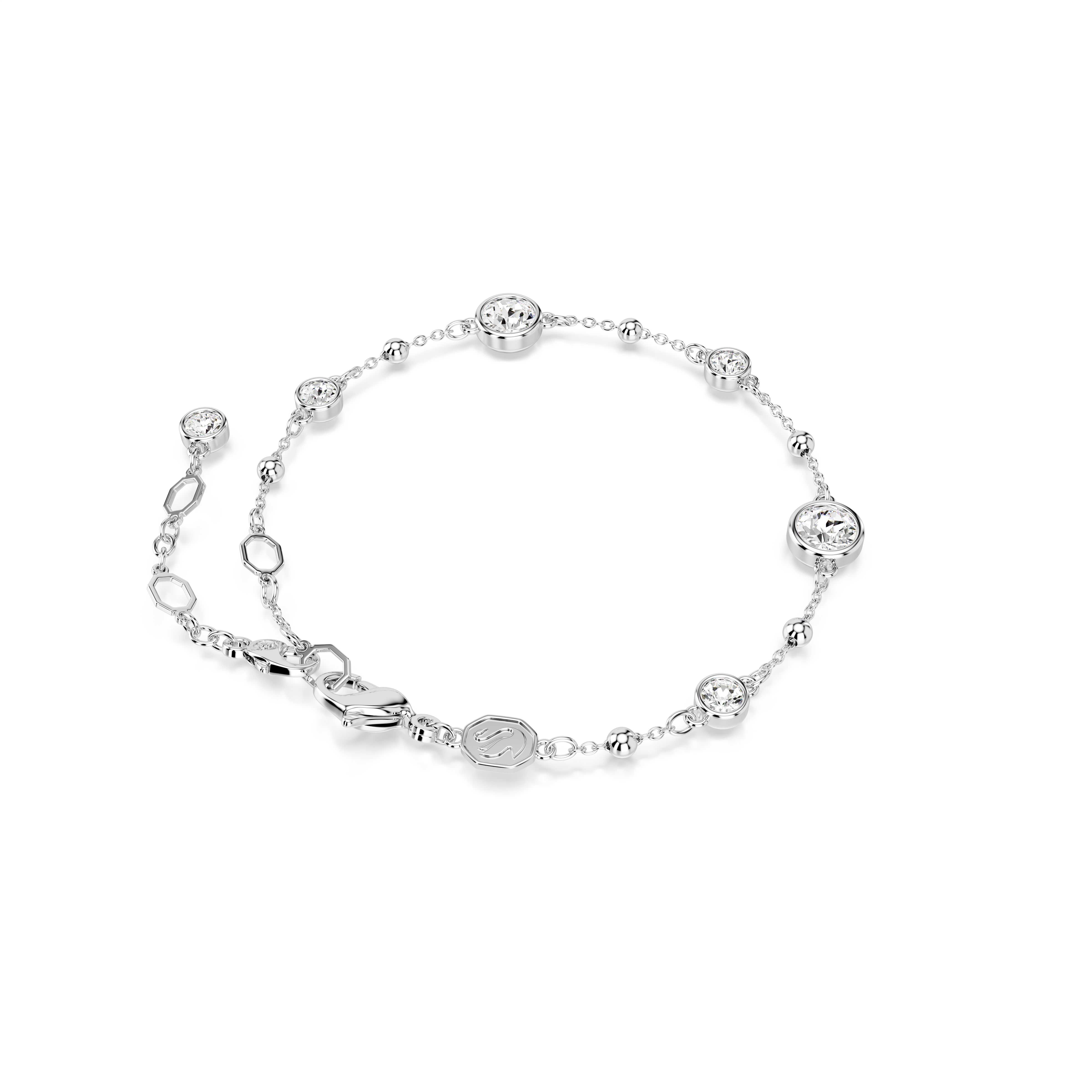Swarovski Imber bracelet, Round cut, White, Rhodium plated 5696079