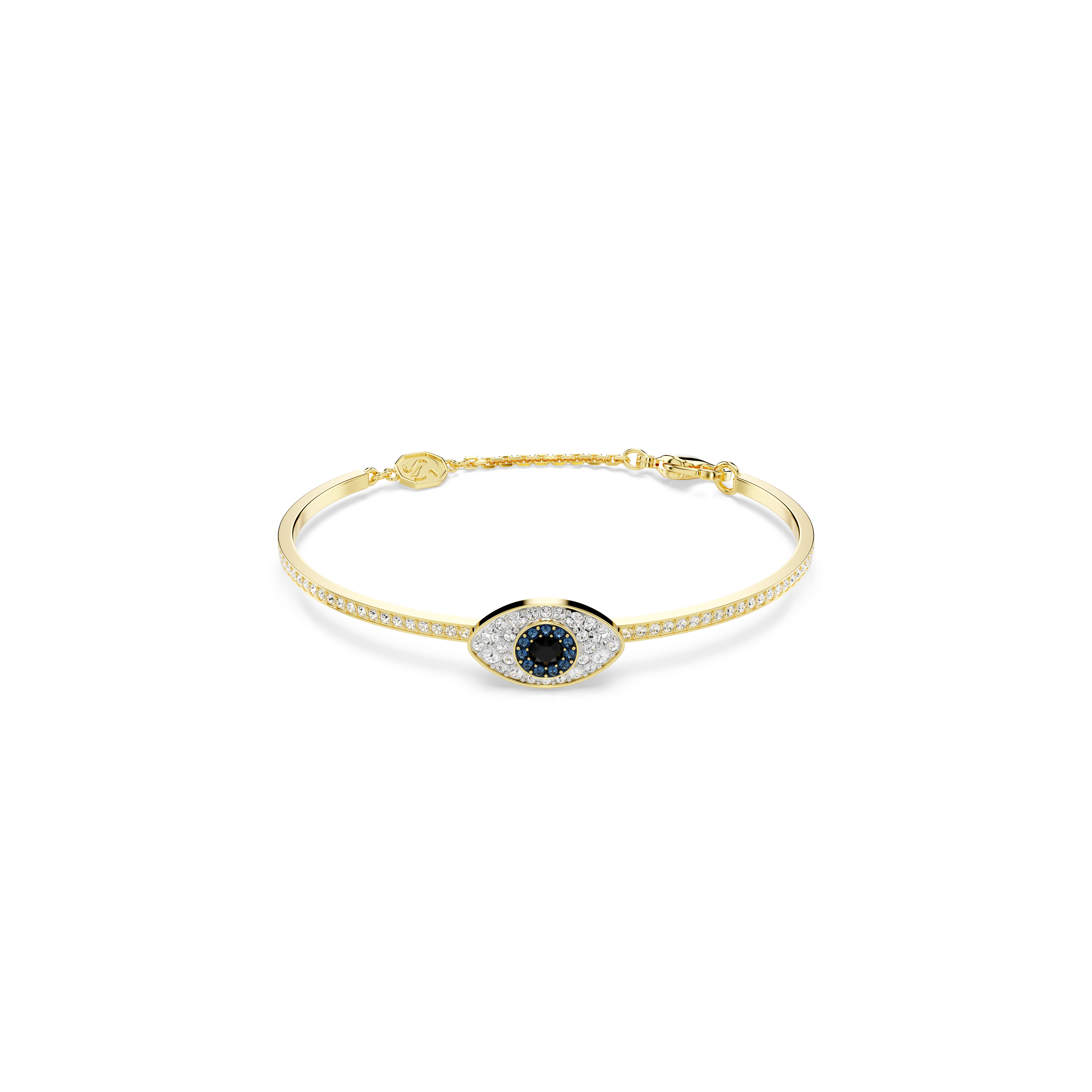 Swarovski Symbolica bangle, Evil eye, Blue, Gold-tone plated 5696467