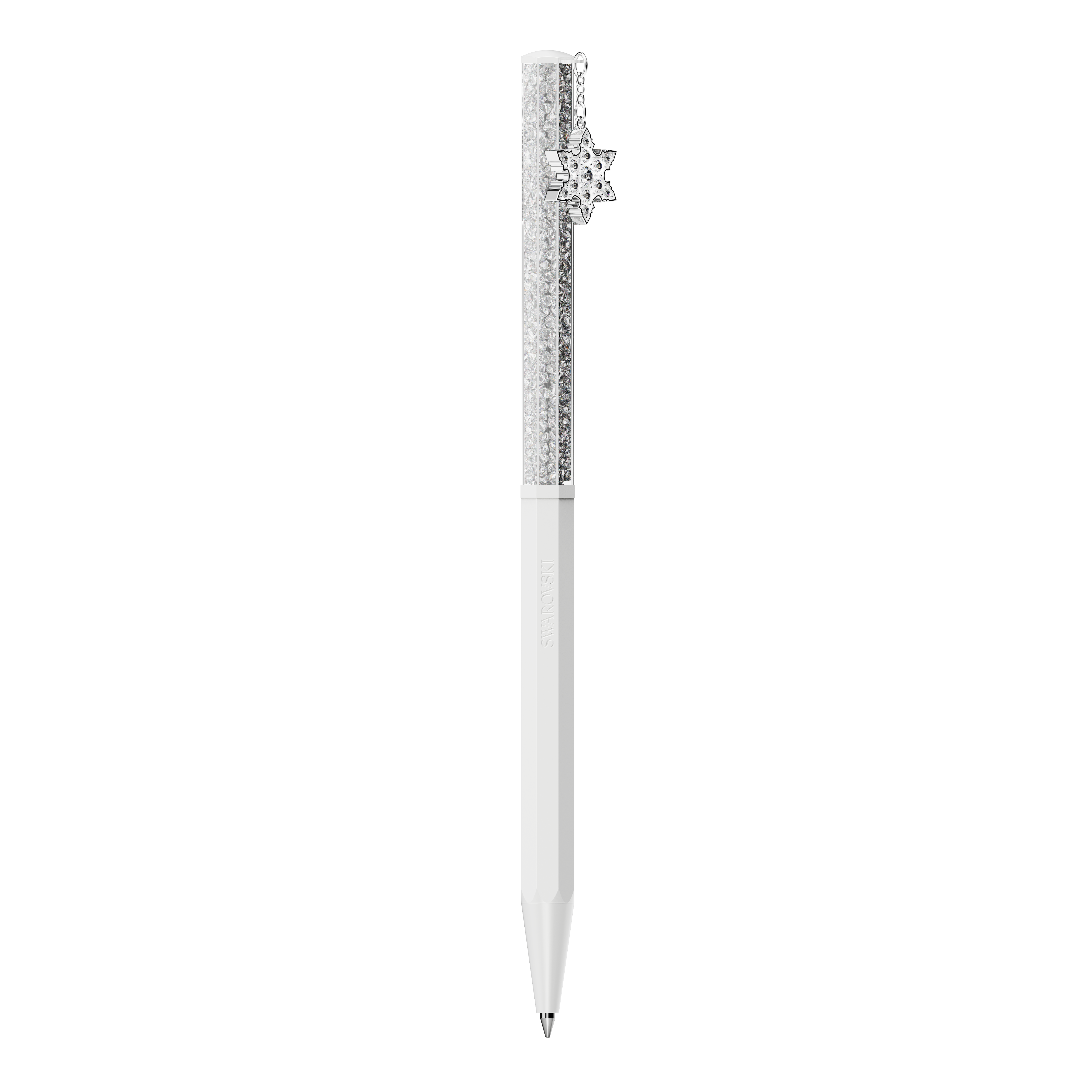Swarovski Crystalline ballpoint pen, Octagon shape, Snowflake, White, White lacquered 5696718