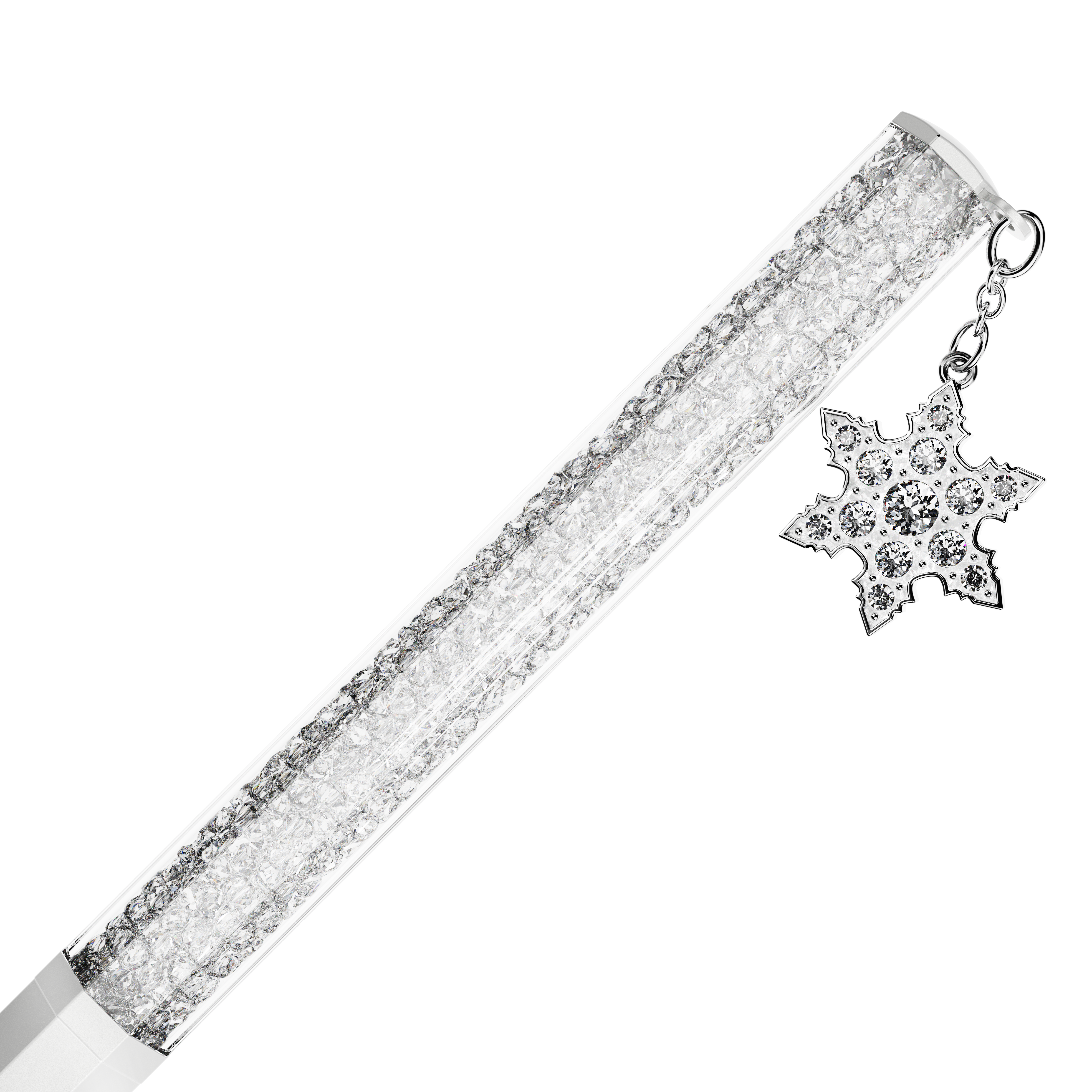 Swarovski Crystalline ballpoint pen, Octagon shape, Snowflake, White, White lacquered 5696718