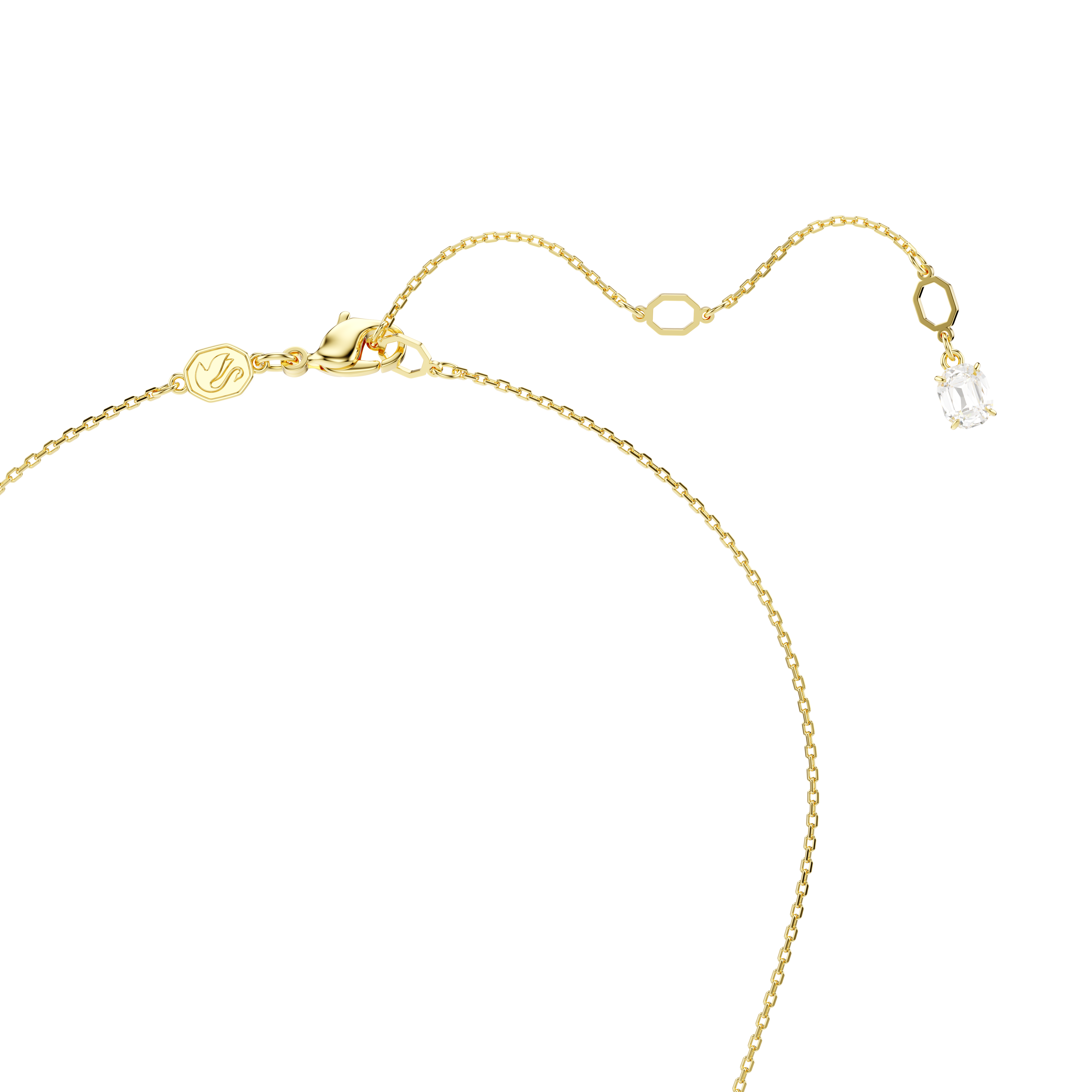Swarovski Snake pendant, Crystal pearl, Mixed cuts, Year of the Snake, White, Gold-tone plated 5698887